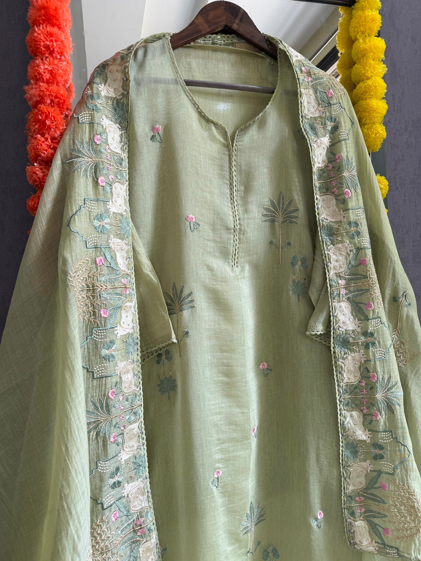 Luxurious Mul chanderi pichwai suit