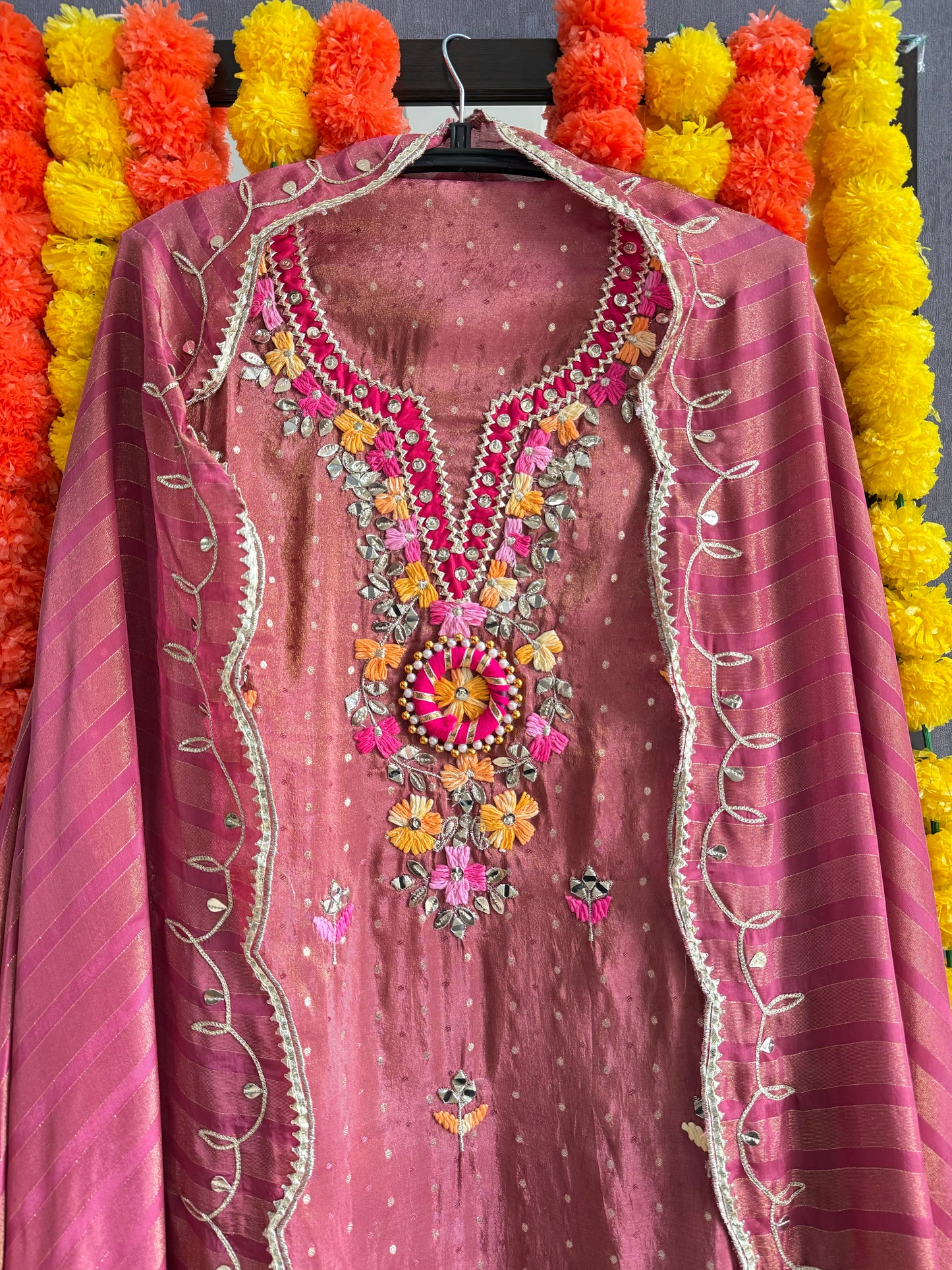 Luxurious Gotapatti Tissue silk suit
