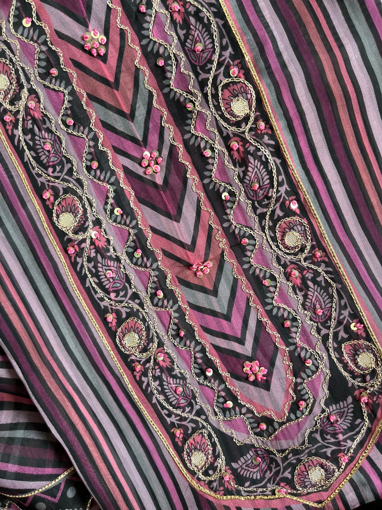 Aari work organza suits