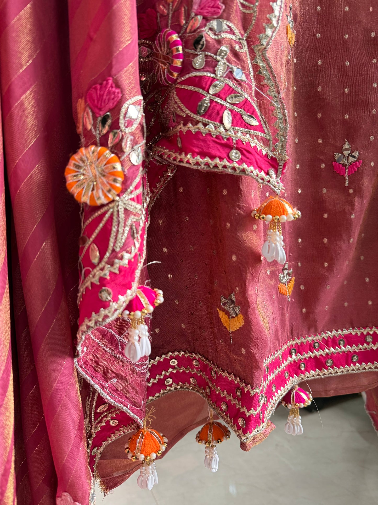 Luxurious Gotapatti Tissue silk suit