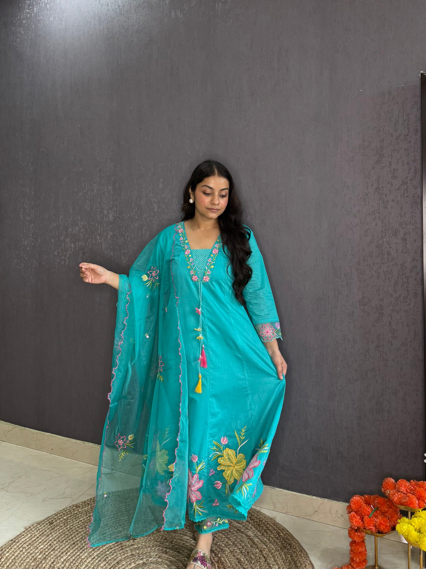 Kalidaar floral Anarkali set