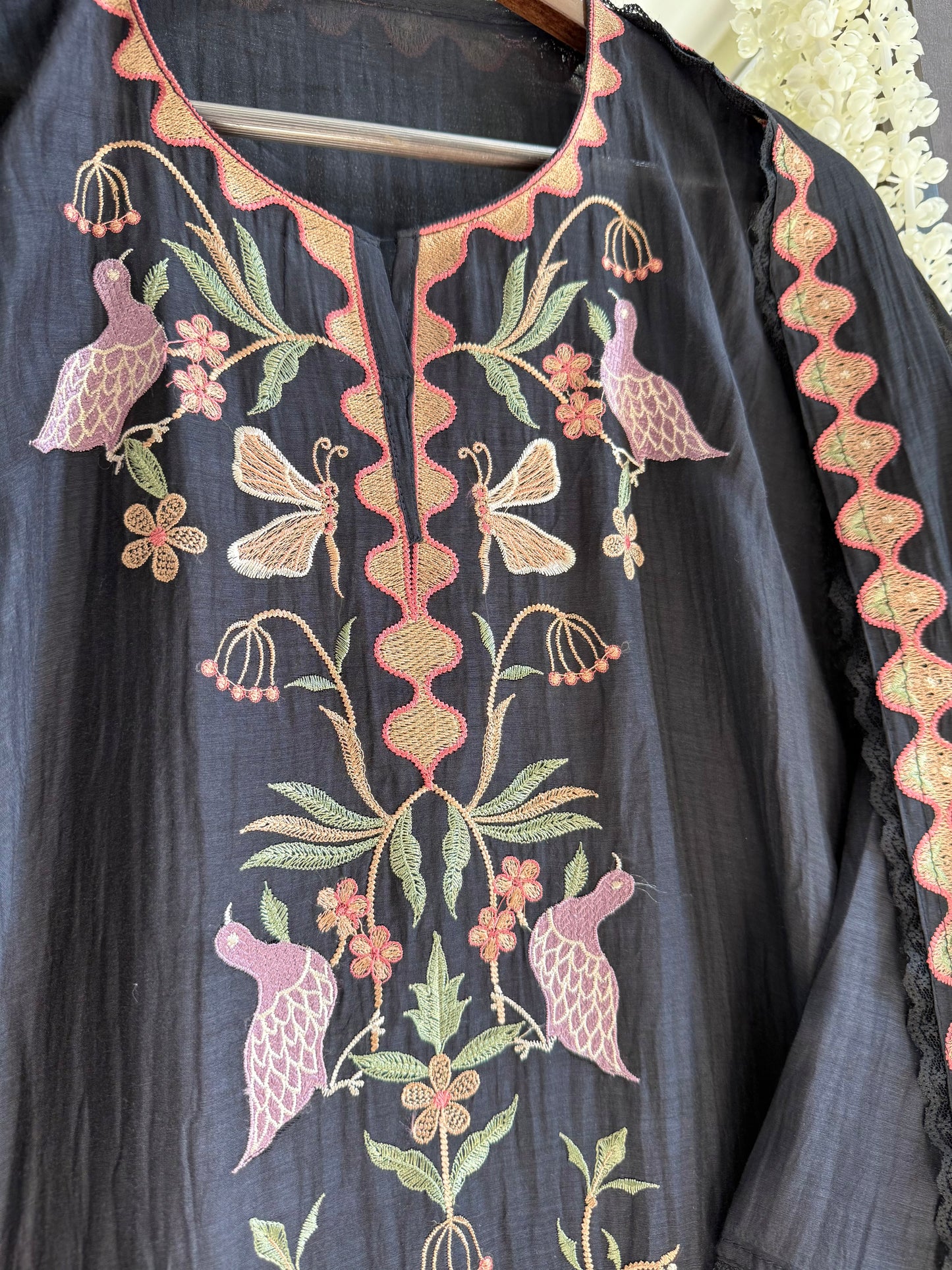 Luxurious Mul chanderi butterfly suit