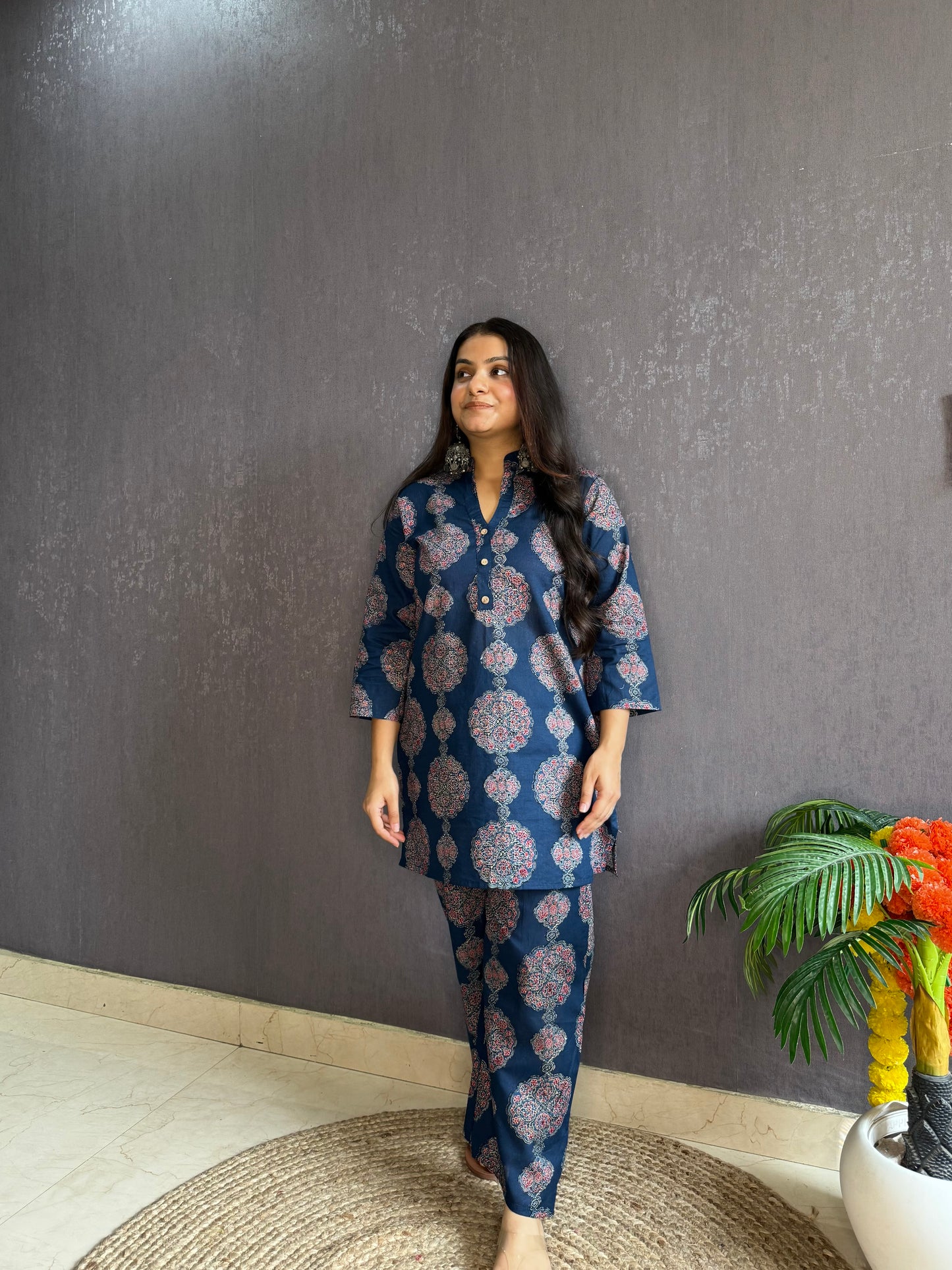 Pure cotton Ajrakh Coord set