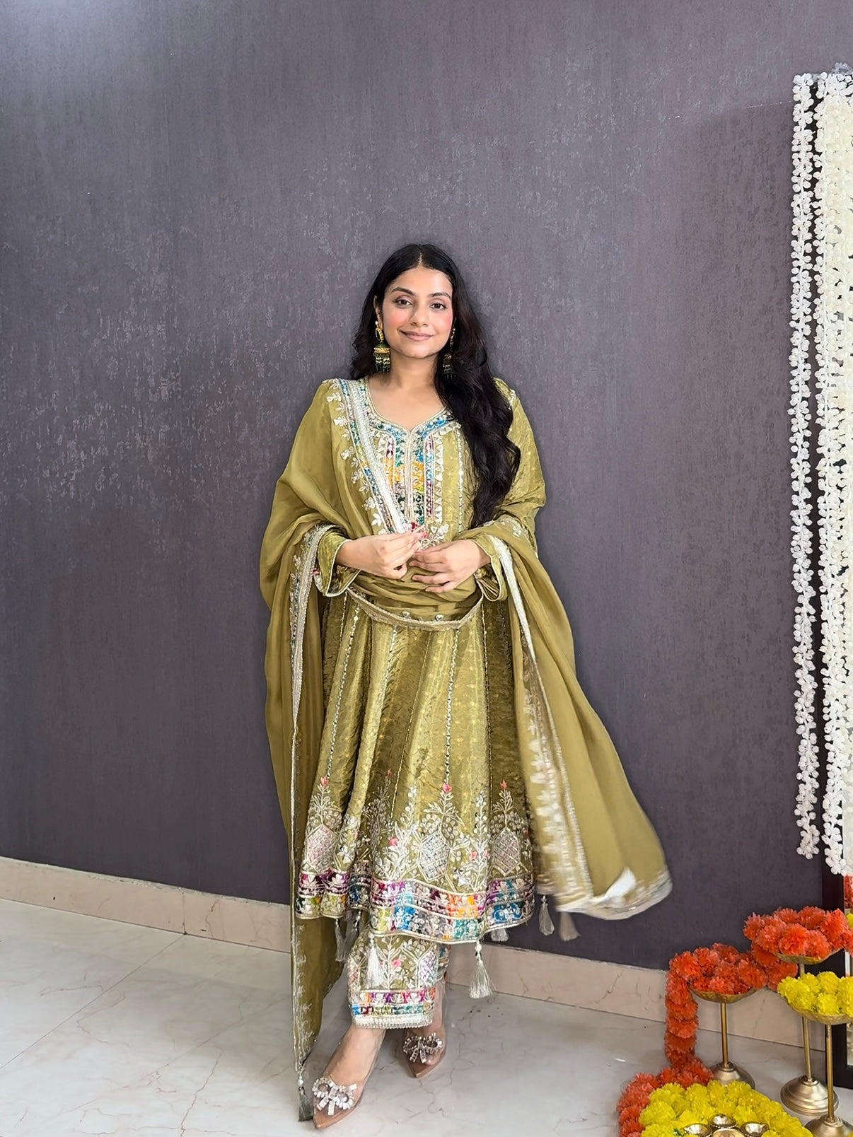 Luxurious gotapatti anarkali set