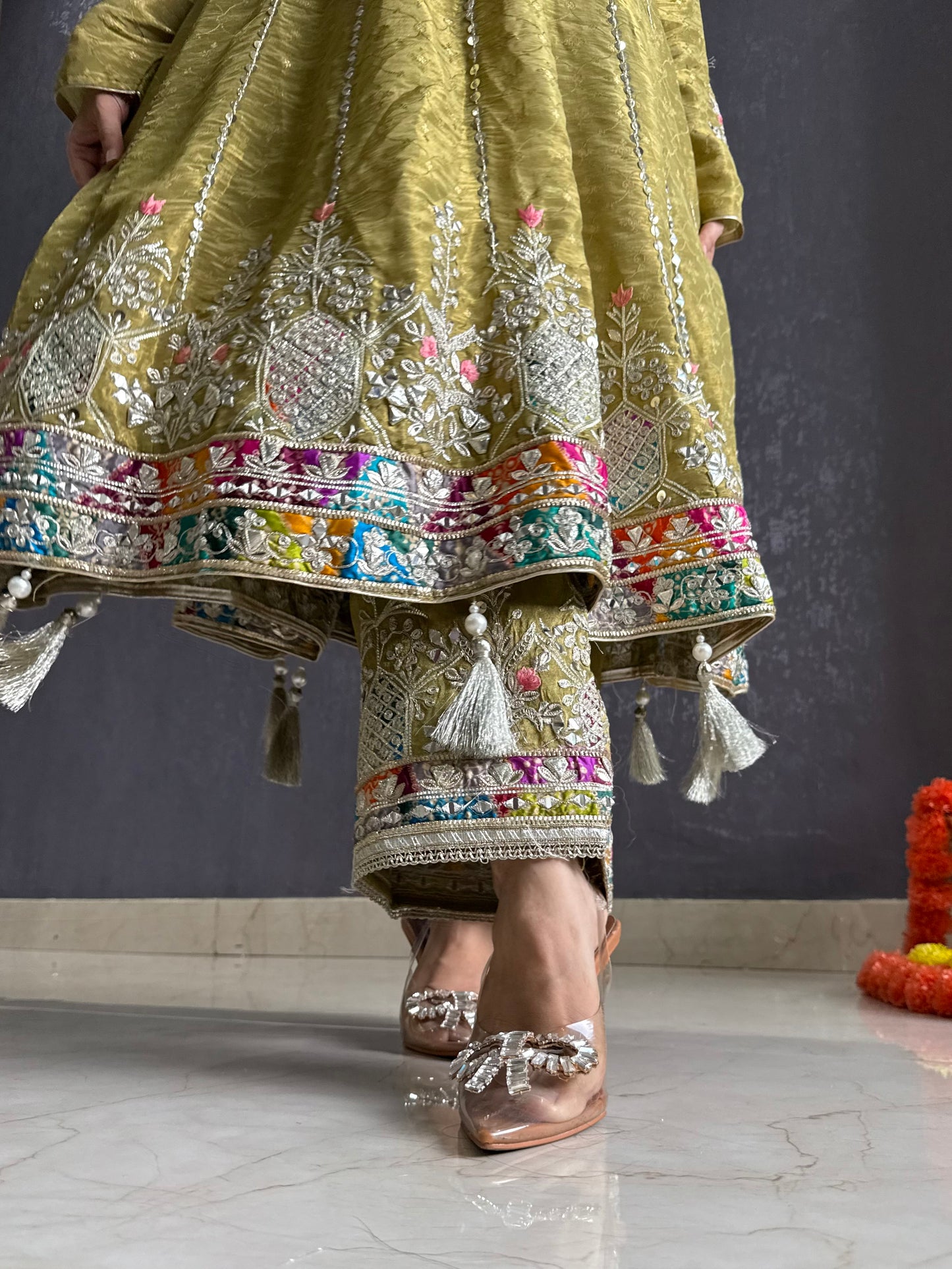 Luxurious gotapatti anarkali set