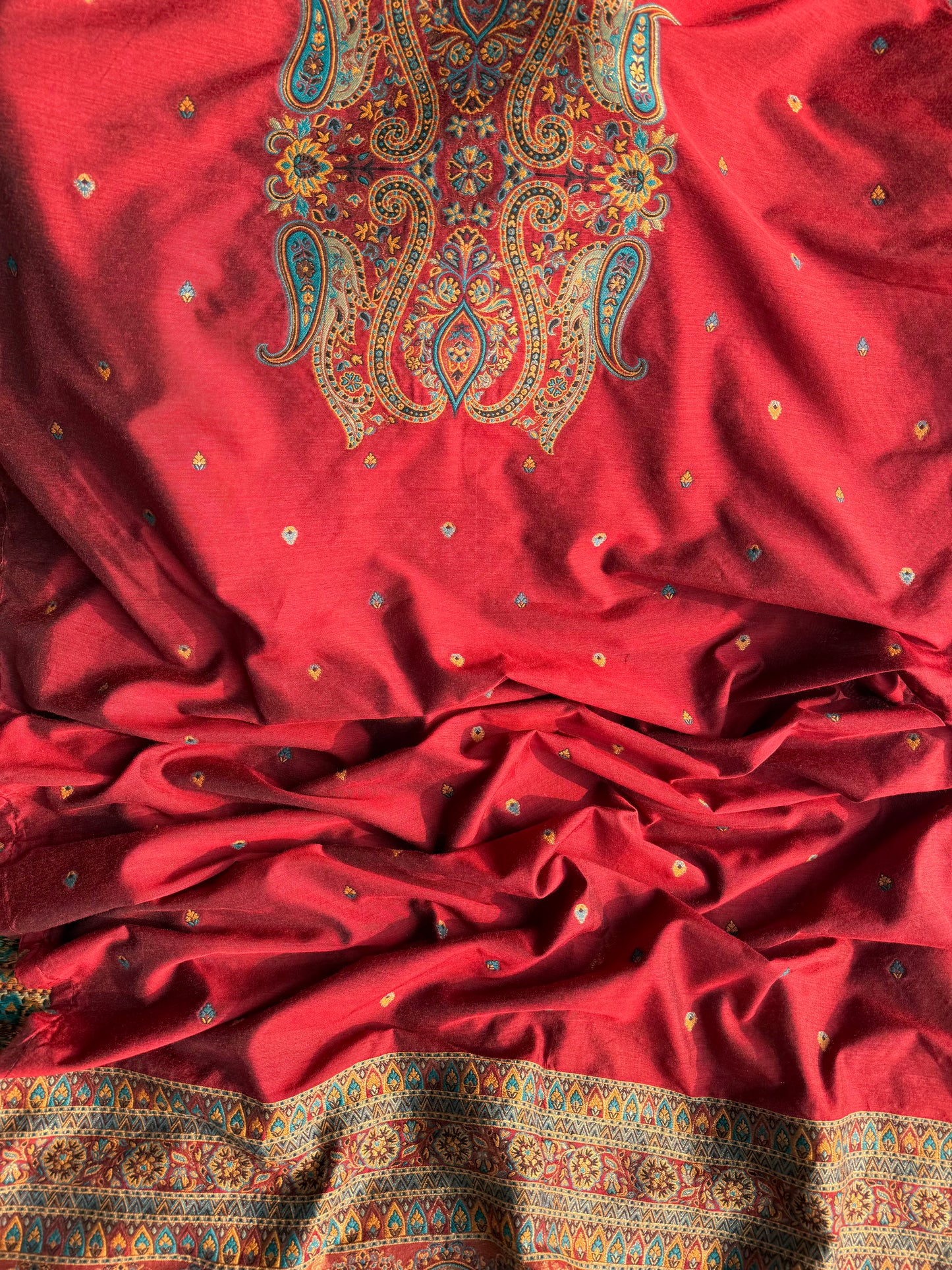Linen kashmiri jamawar suit