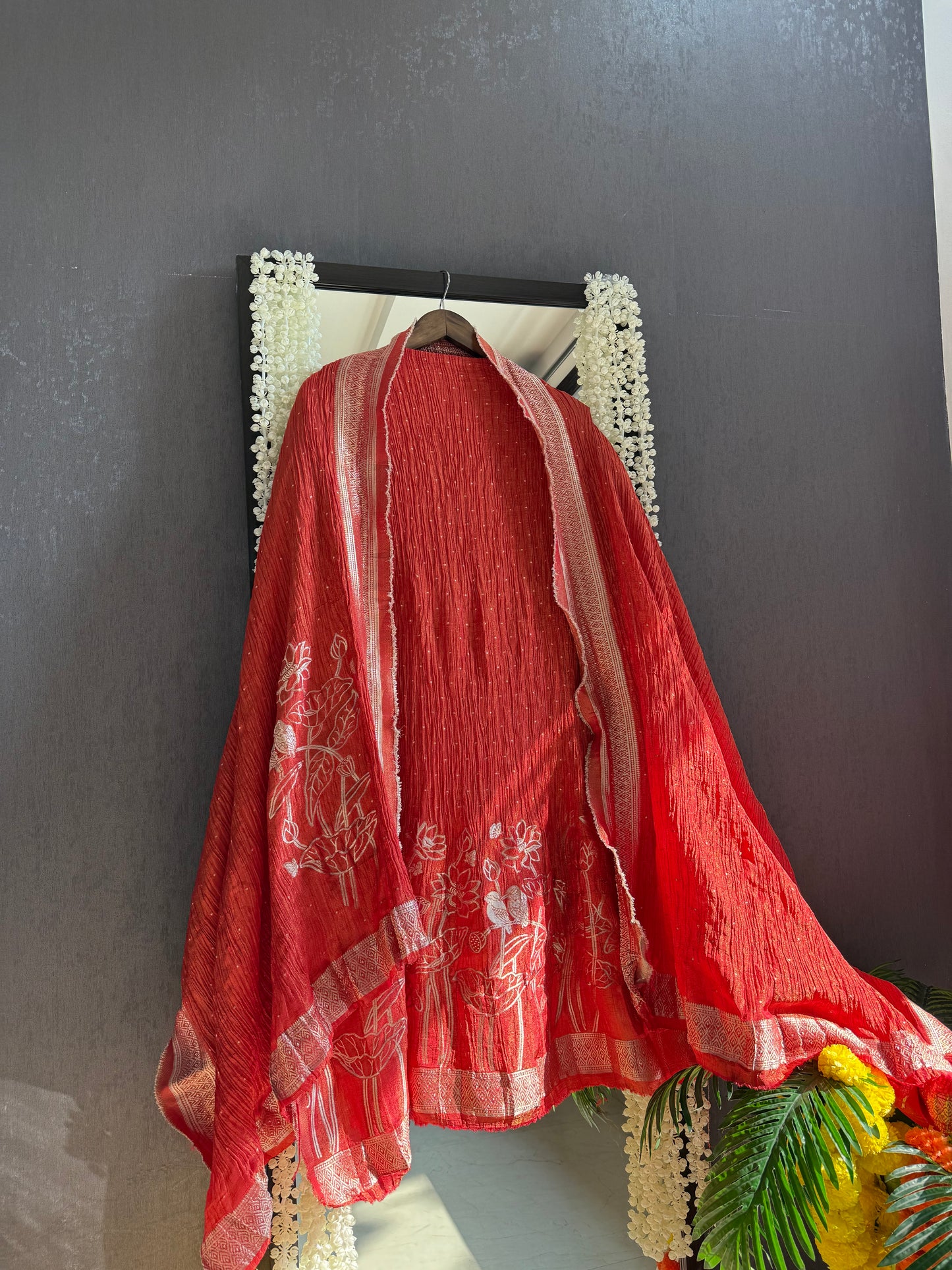 Luxurious crush benarsi lotus suit