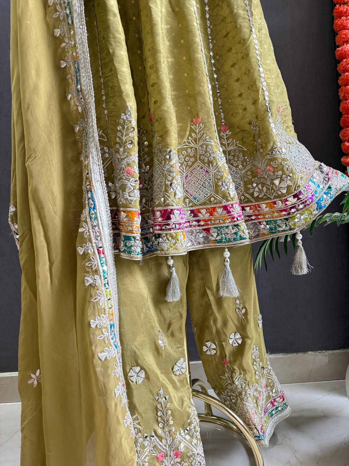 Luxurious gotapatti anarkali set