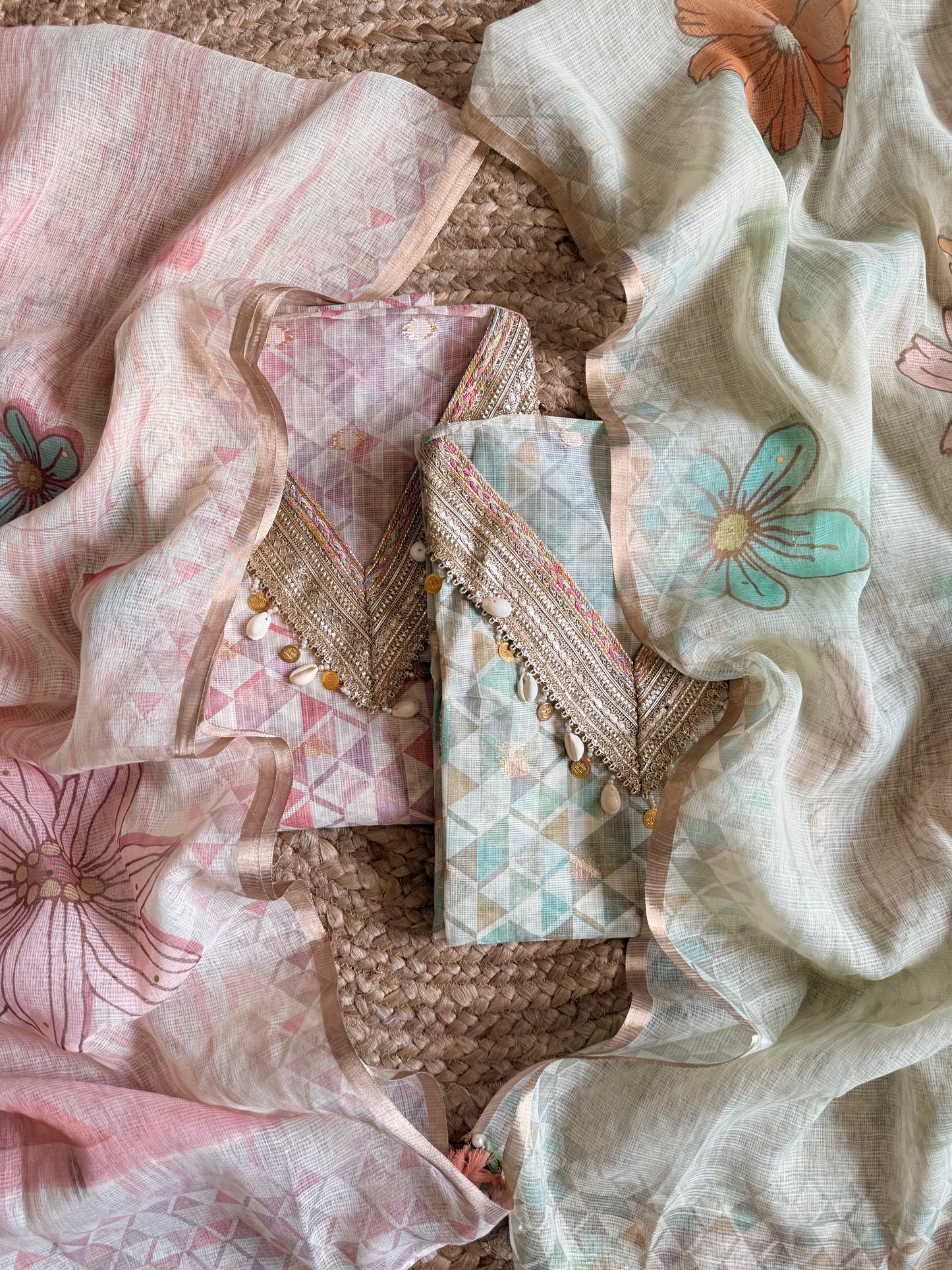 Kota doria lacework suit
