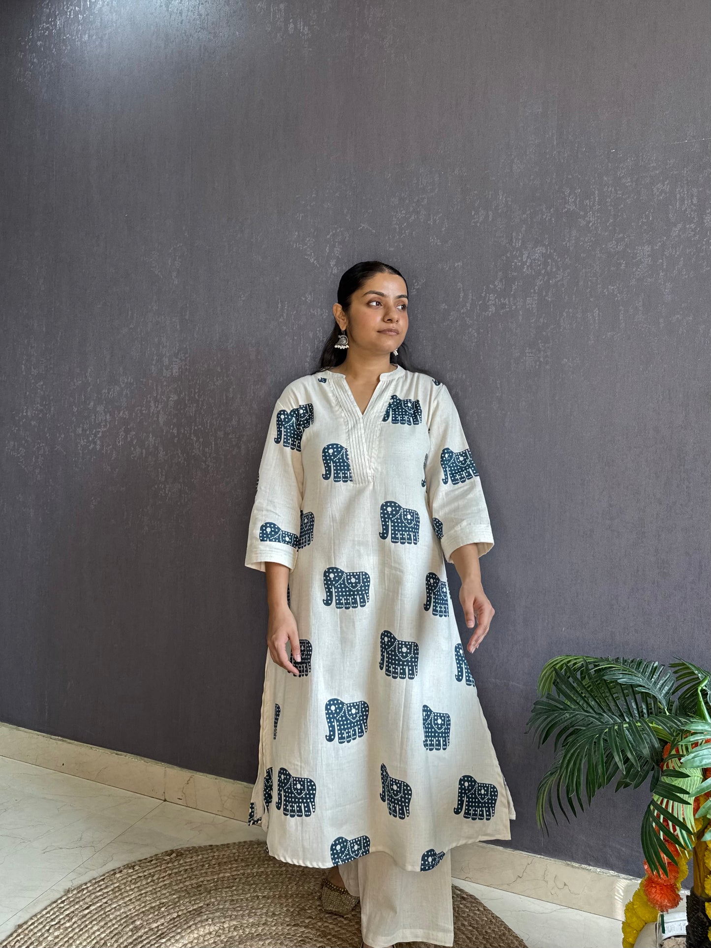Pure cotton elephant kurta set