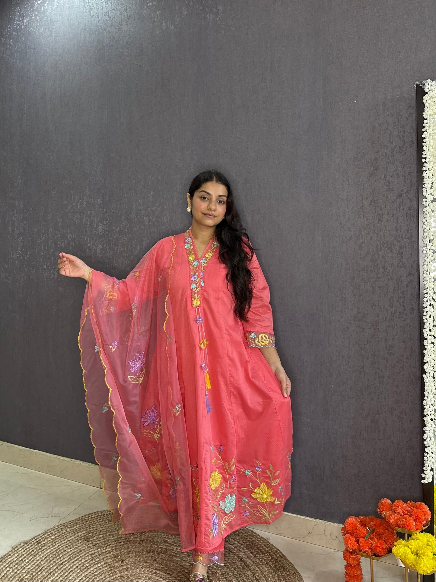 Kalidaar floral Anarkali set