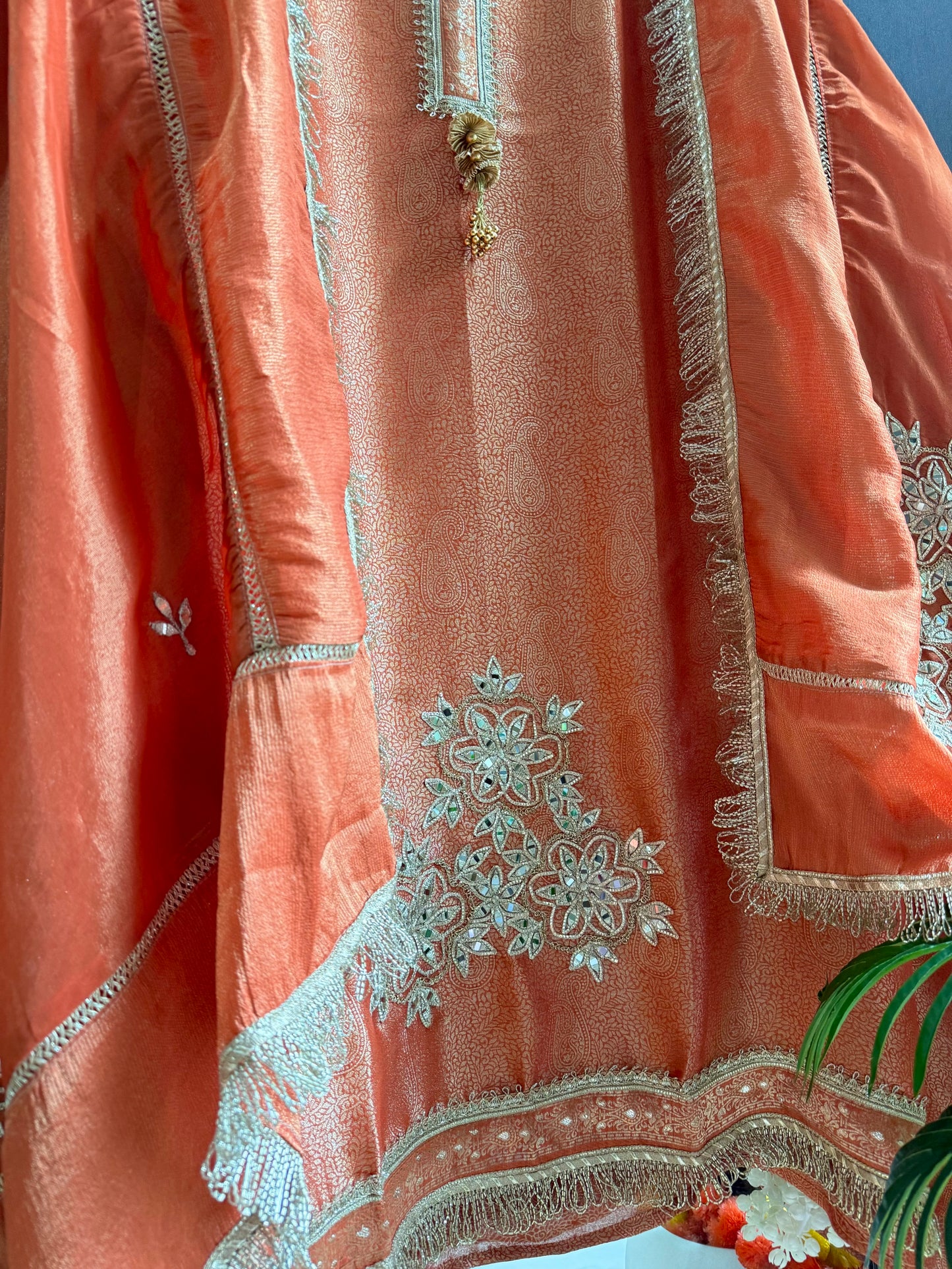 Luxurious brocade benarsi Mirror suit