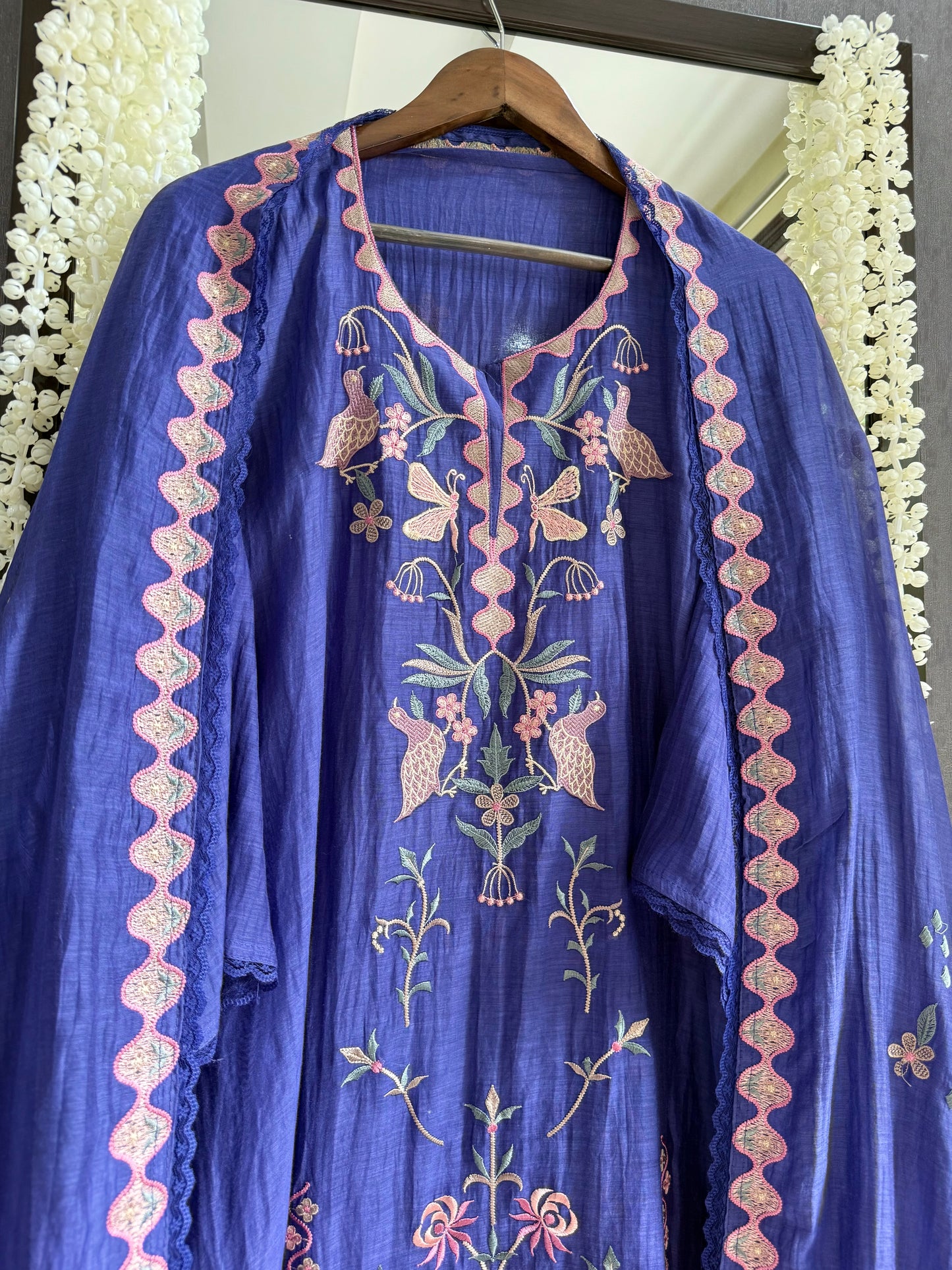 Luxurious Mul chanderi butterfly suit