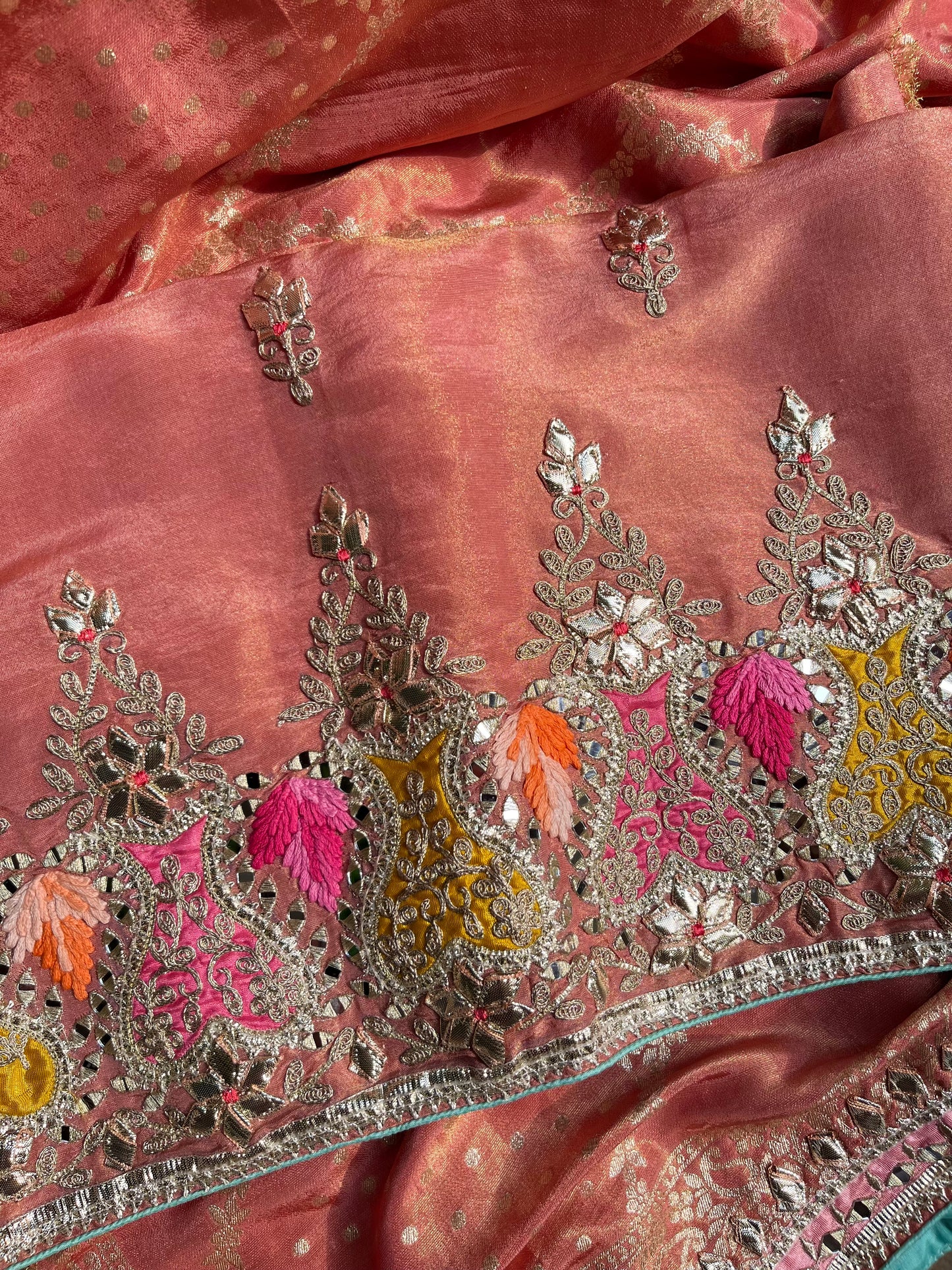 Luxurious Gotapatti Tissue silk suit