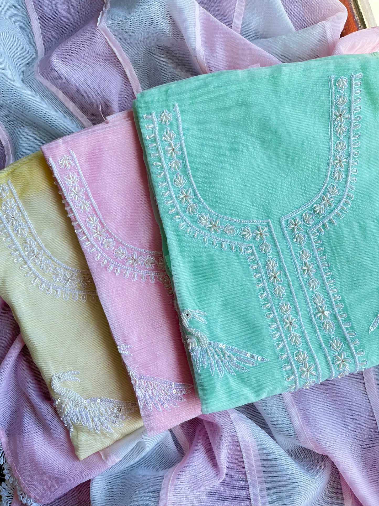 Kota doria pearlwork suits