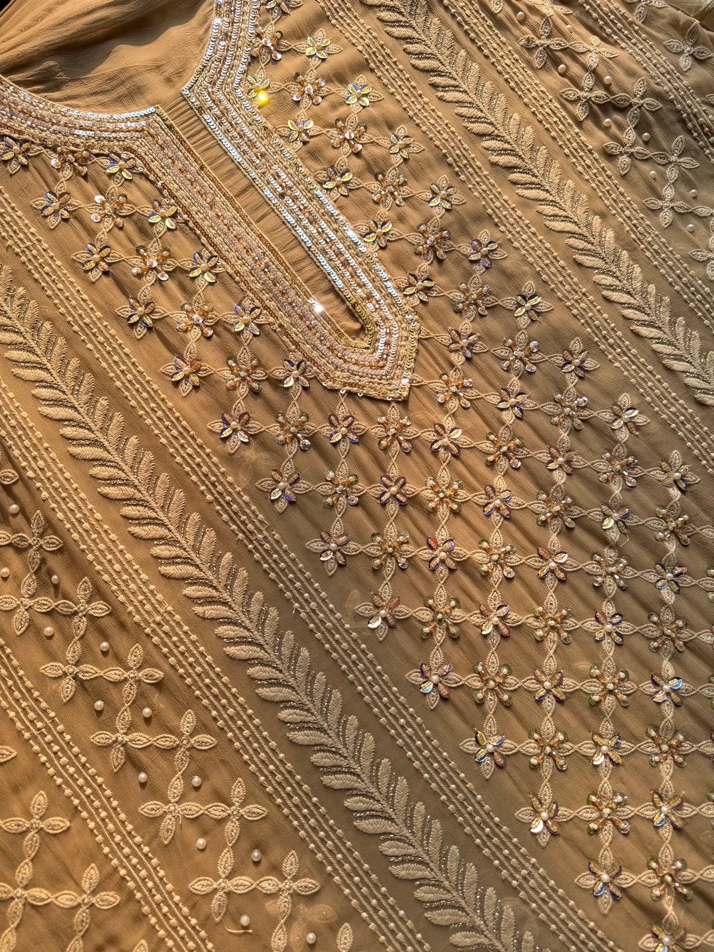 Lucknowi crystal handwork suit