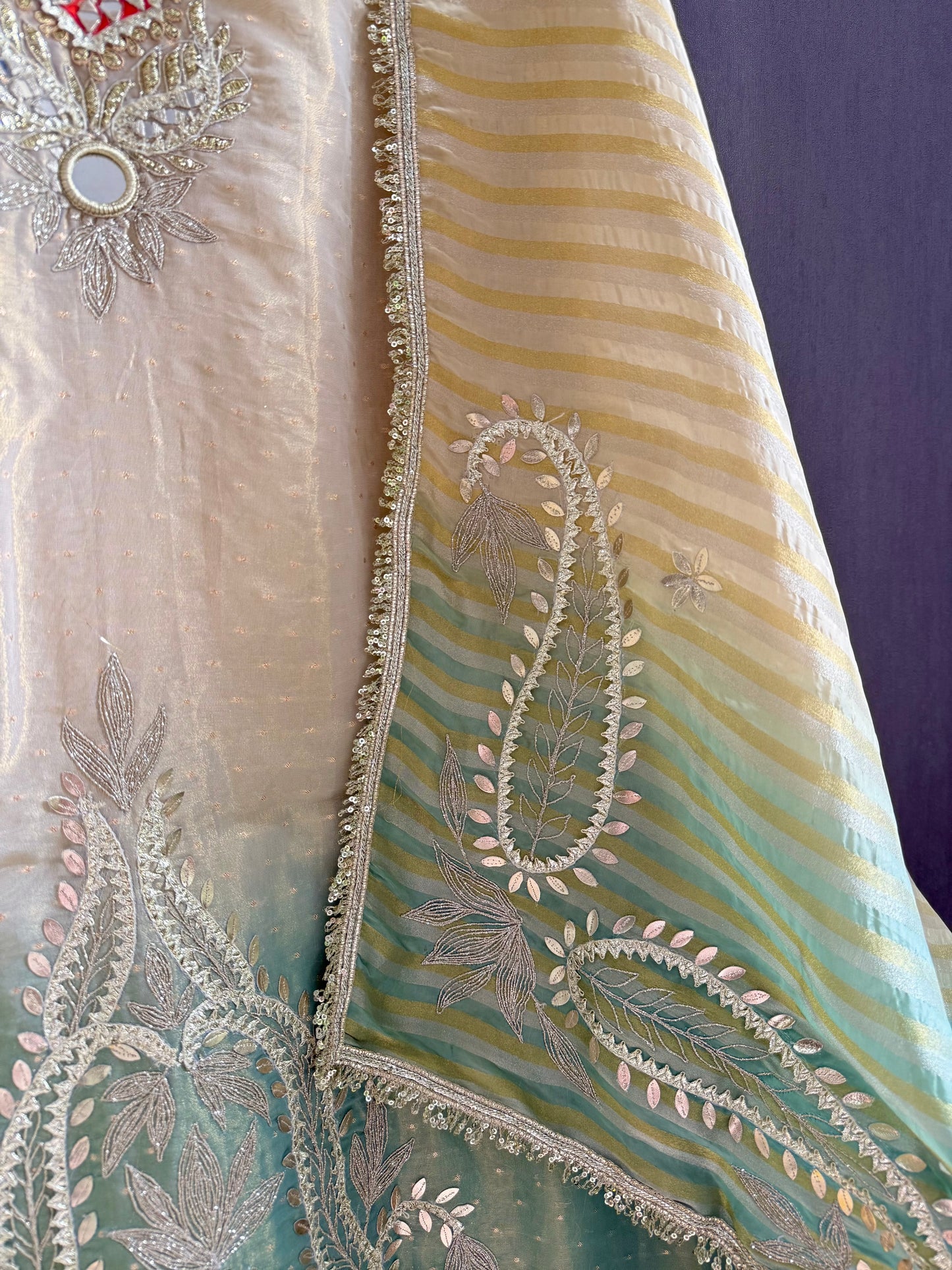 Luxurious Gotapatti ombré suit