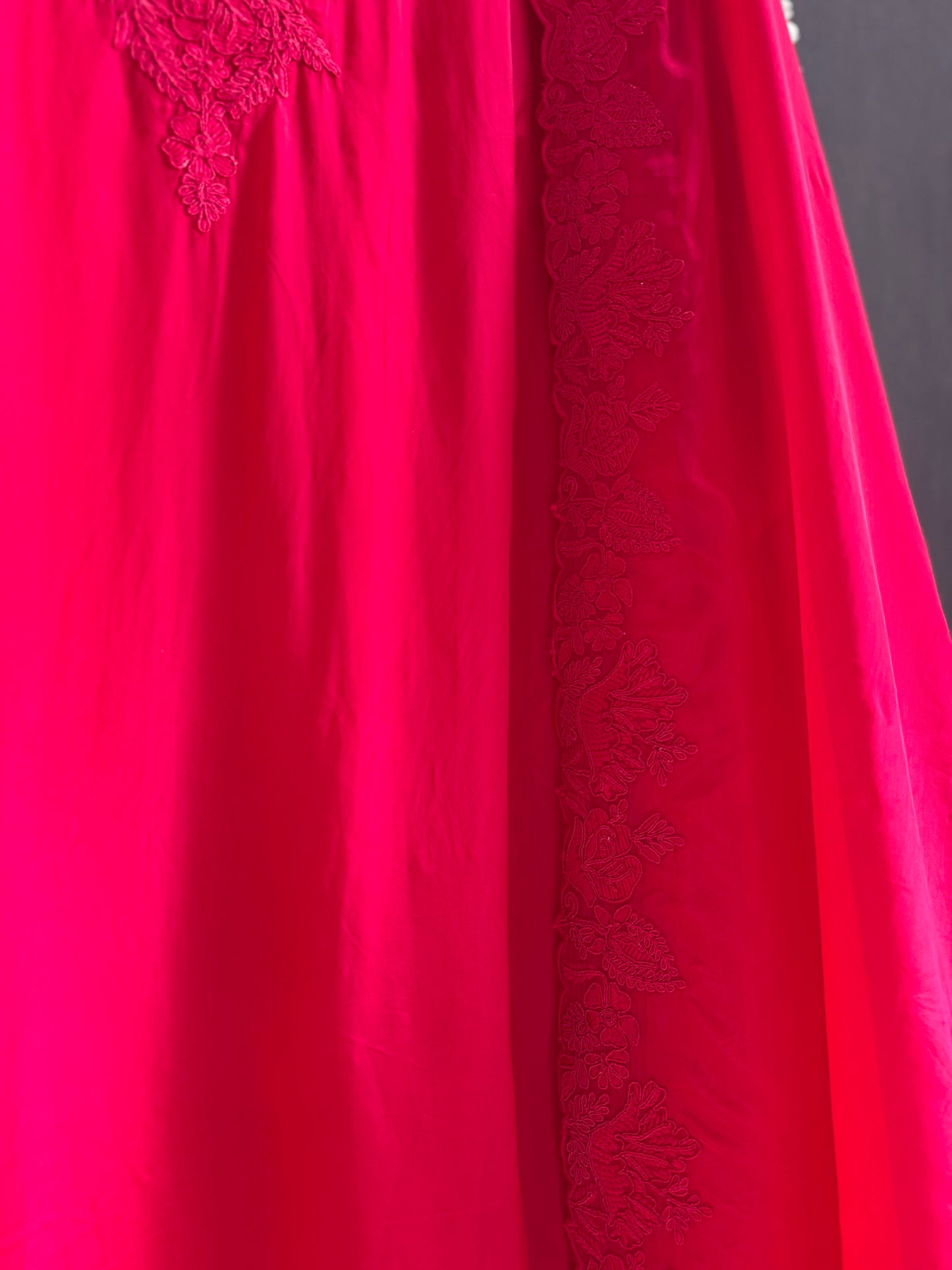 Luxurious aari work organza suit