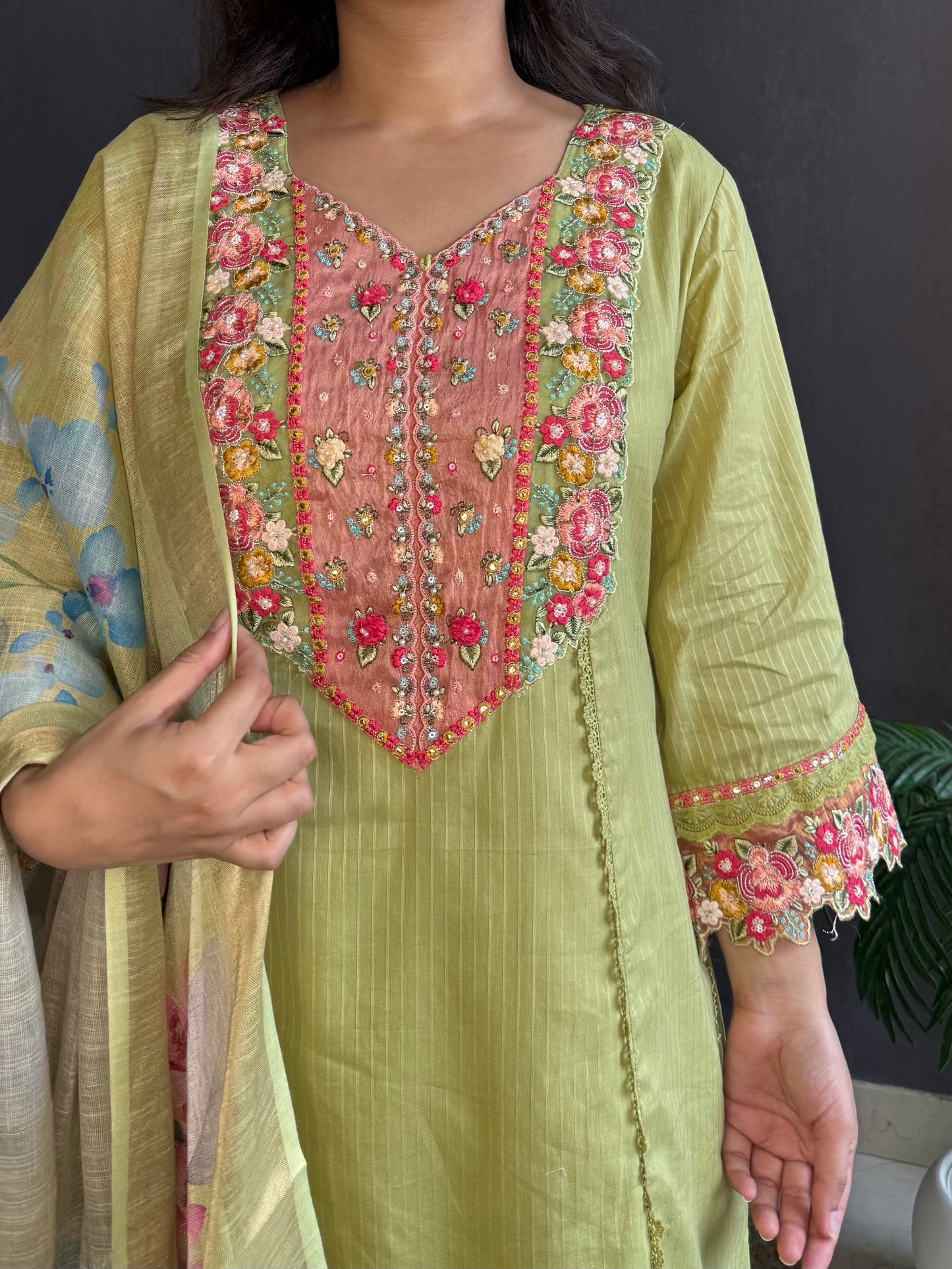 Aline cotton Handwork suit