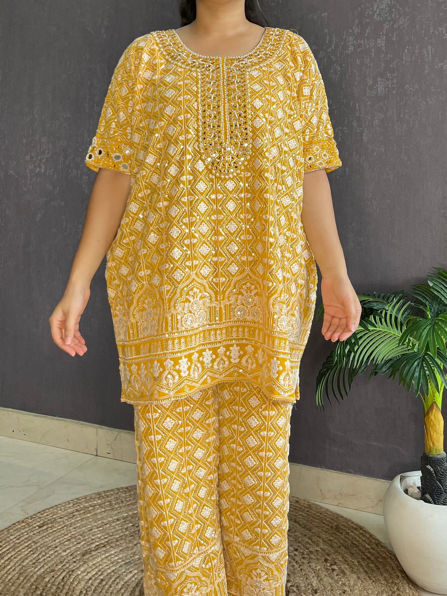 Lucknowi handwork festive Coord set