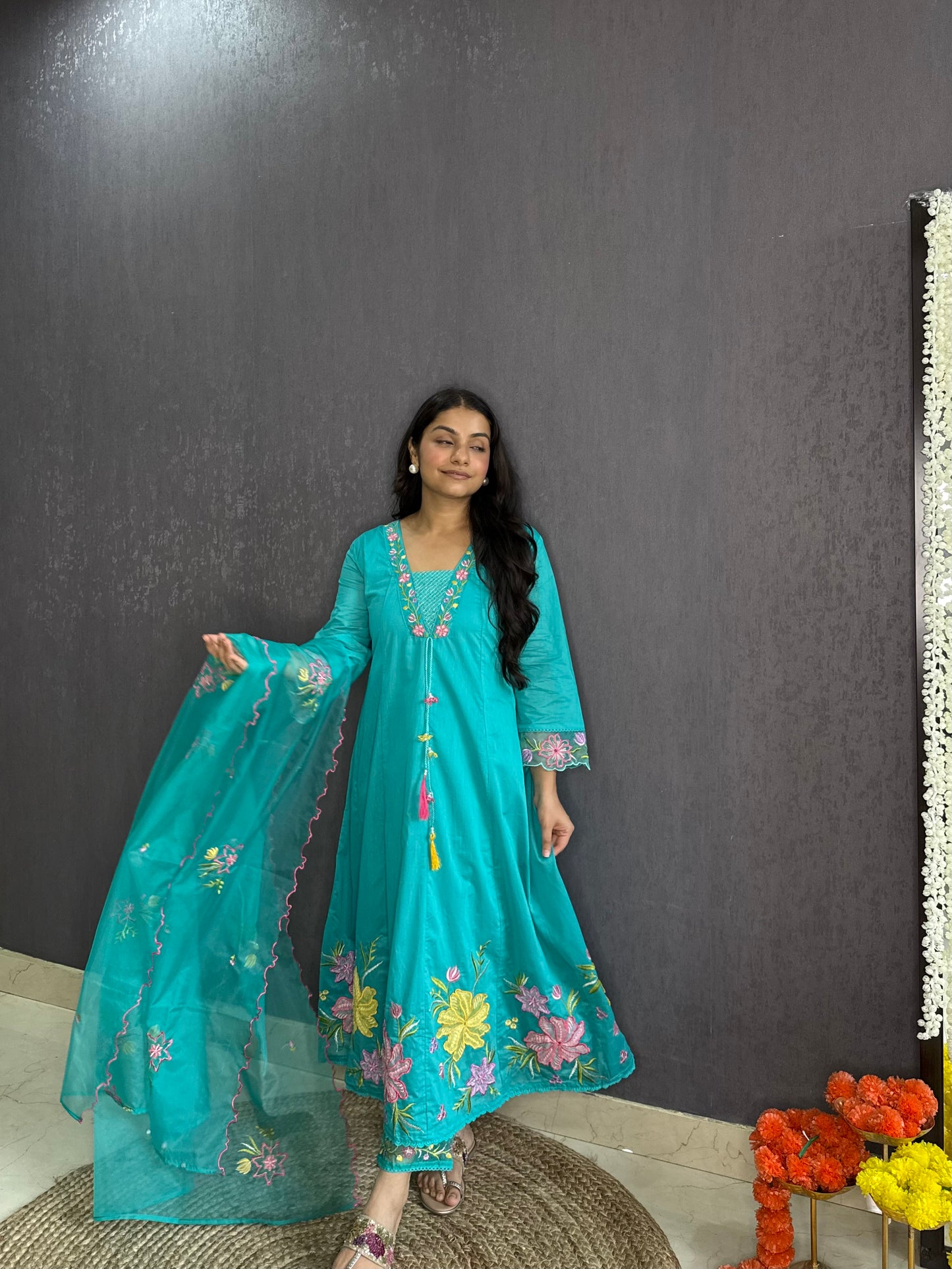 Kalidaar floral Anarkali set