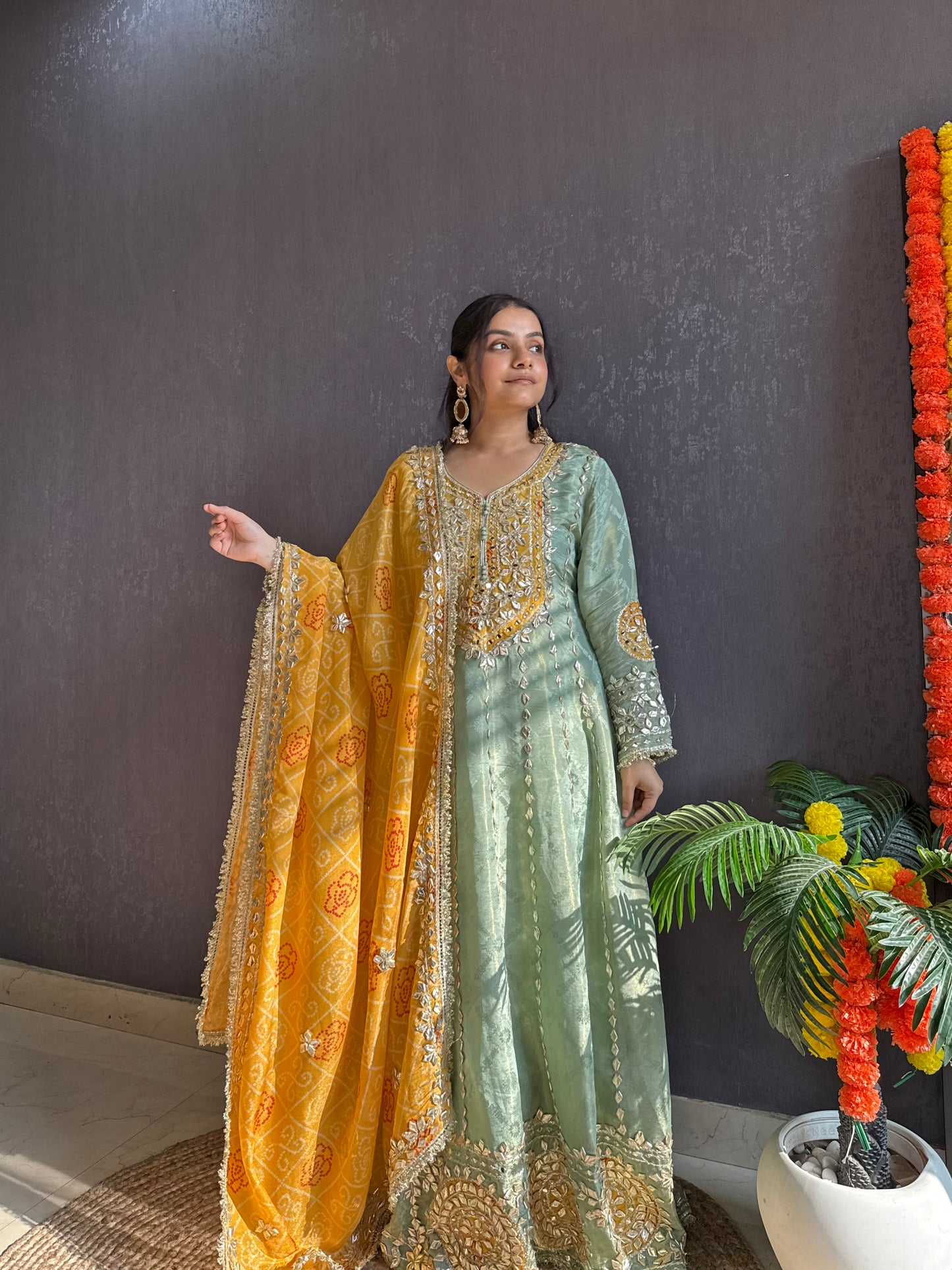 Luxurious Bandhani gotapatti anarkali set