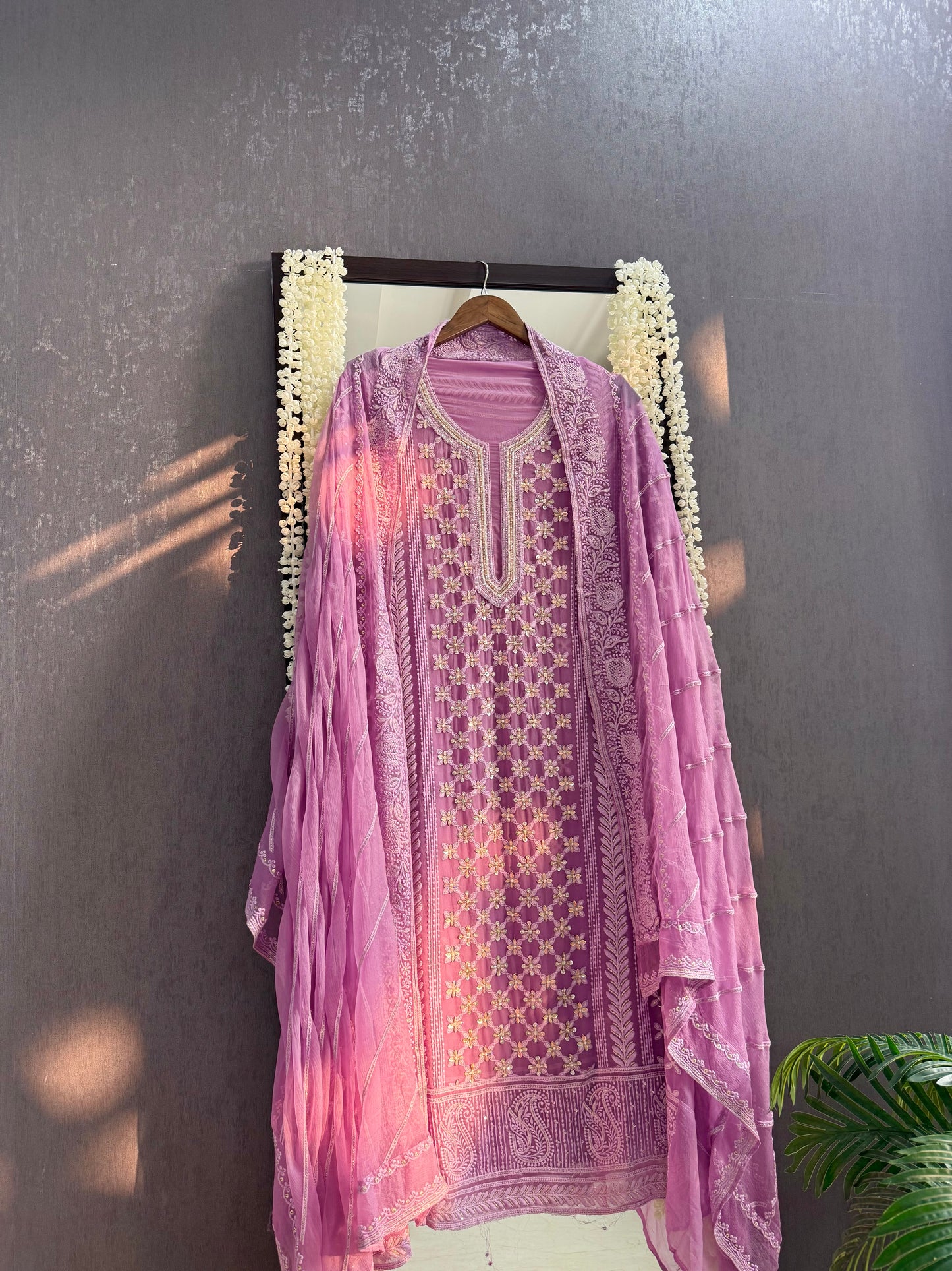 Lucknowi crystal handwork suit