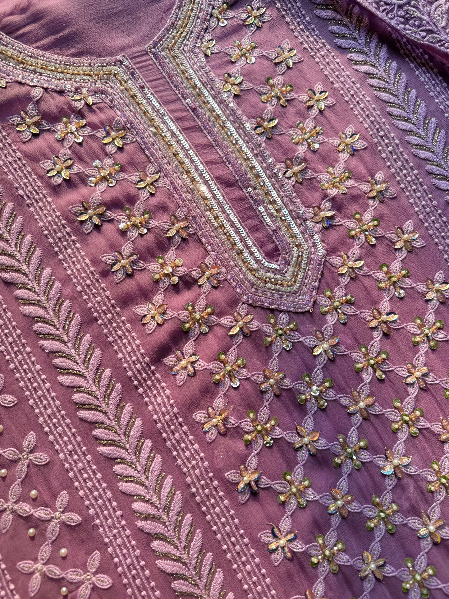 Lucknowi crystal handwork suit