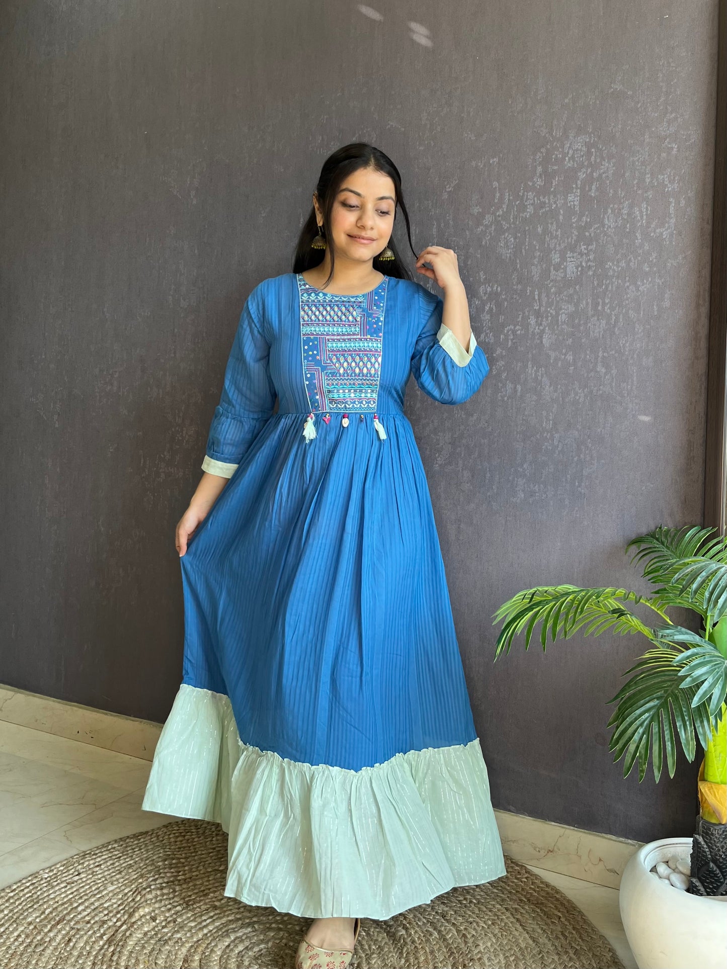 Mulmul Anarkali dress
