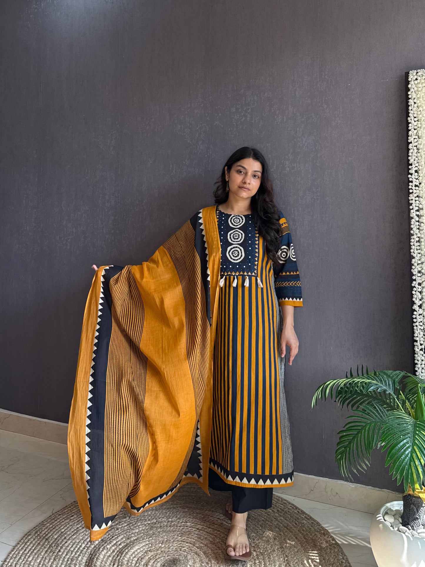 Pure cotton Ajrakh suit set