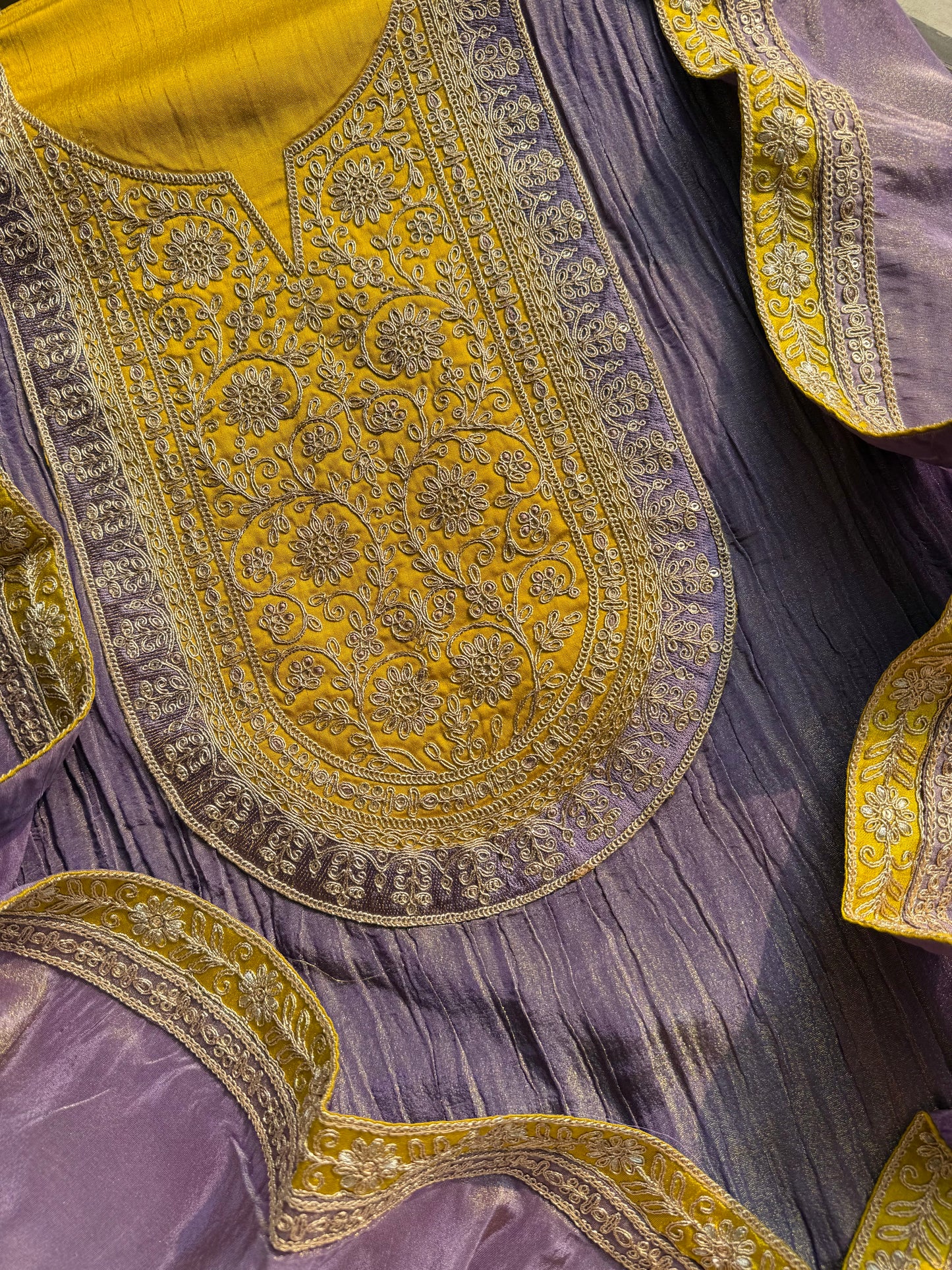 Crush tissue marori aari work suit