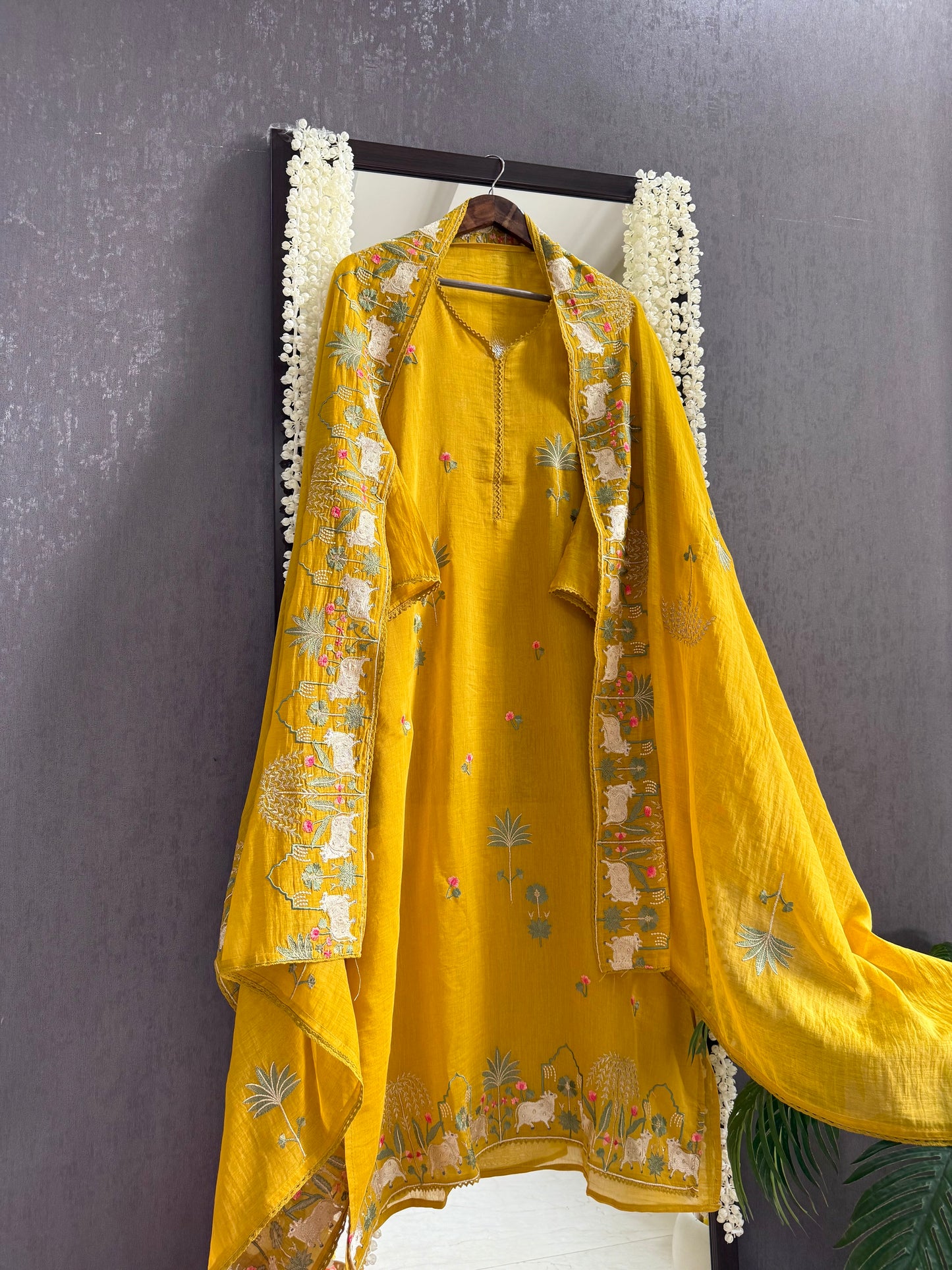 Luxurious Mul chanderi pichwai suit