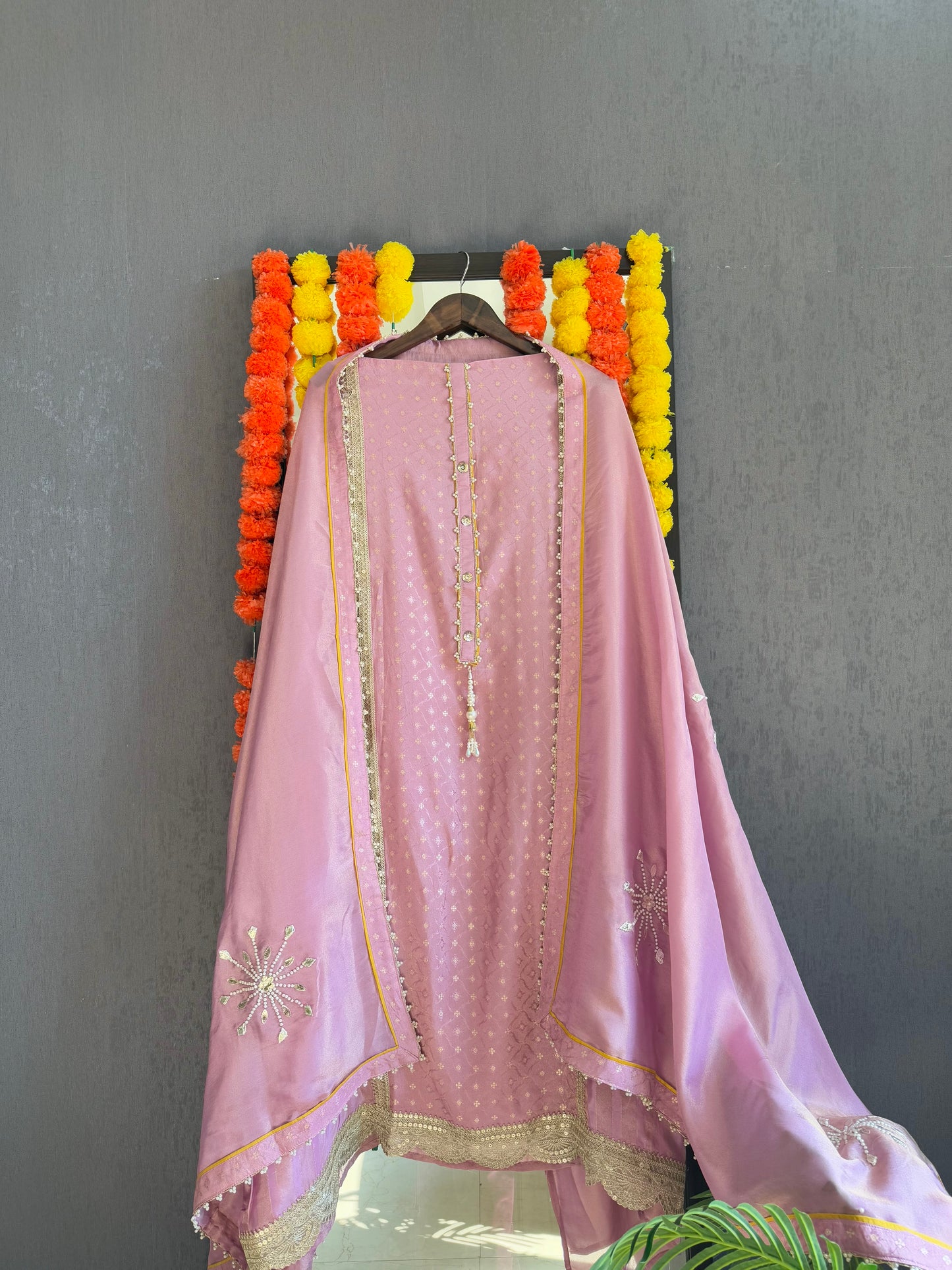 Pearl Benarsi Tissue silk suit