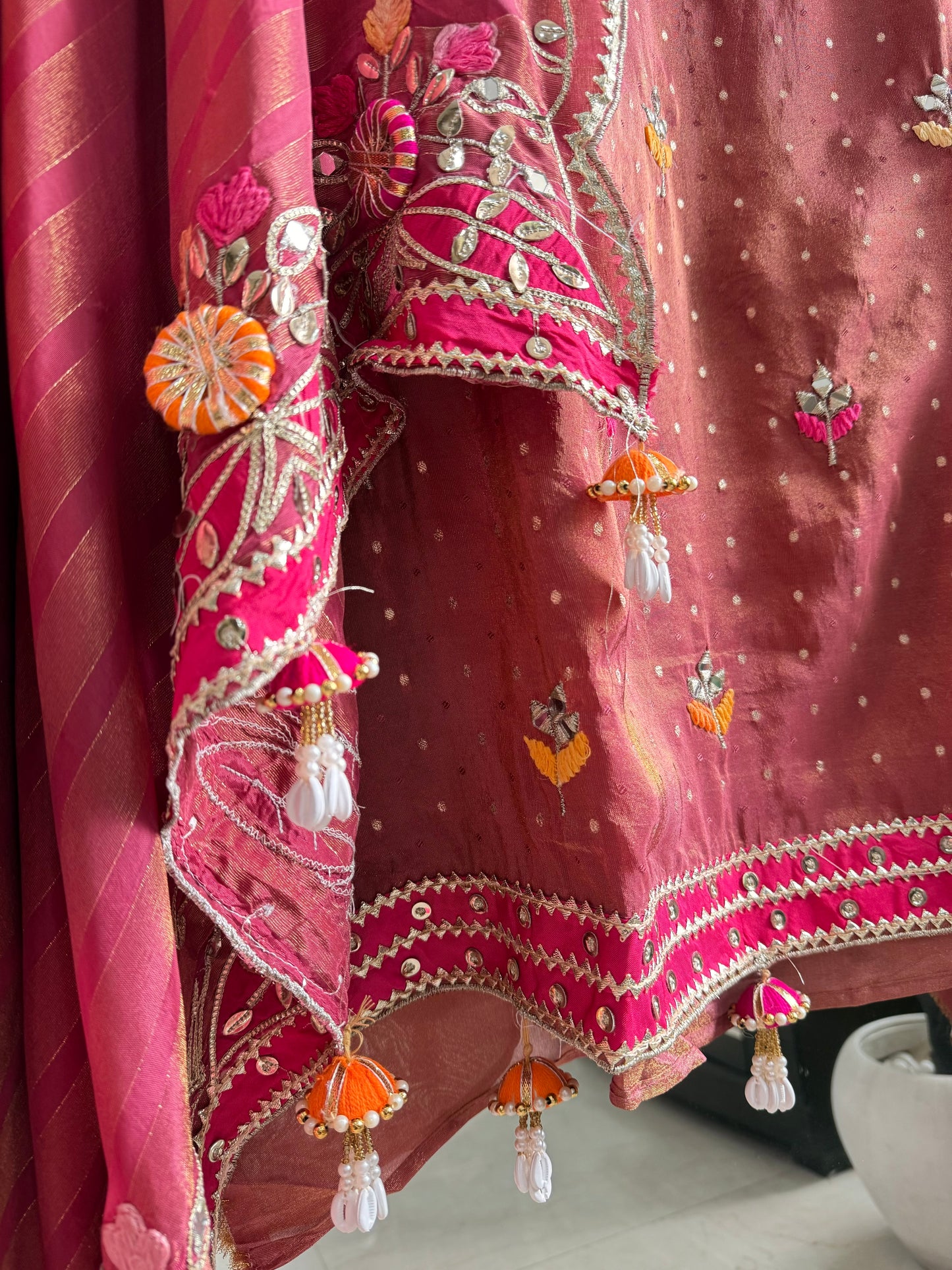 Luxurious Gotapatti Tissue silk suit