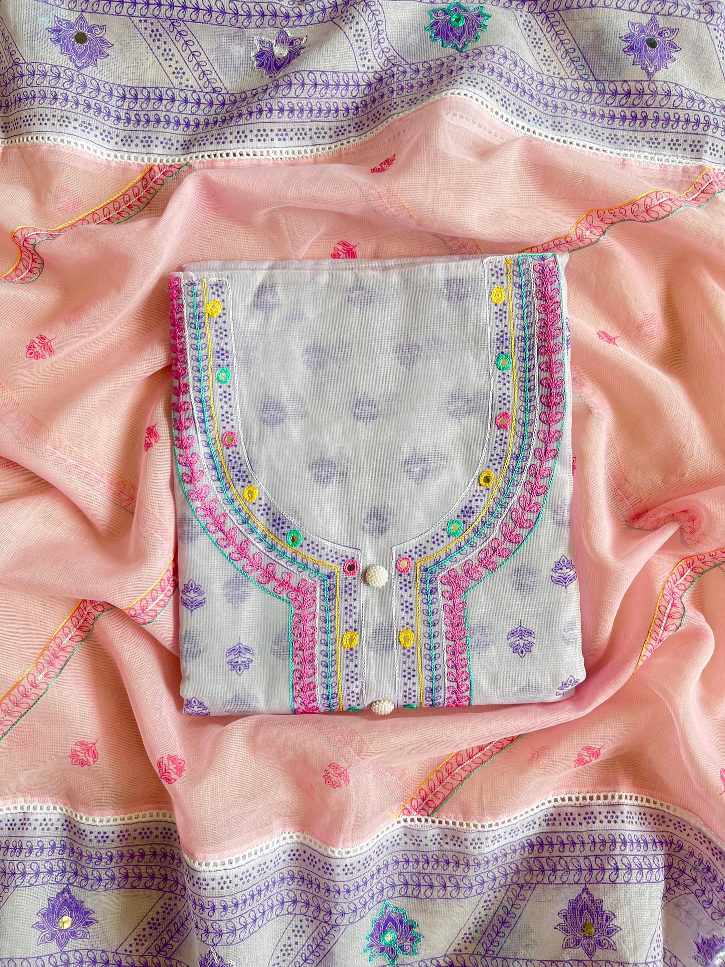 Kota doria aari work suits