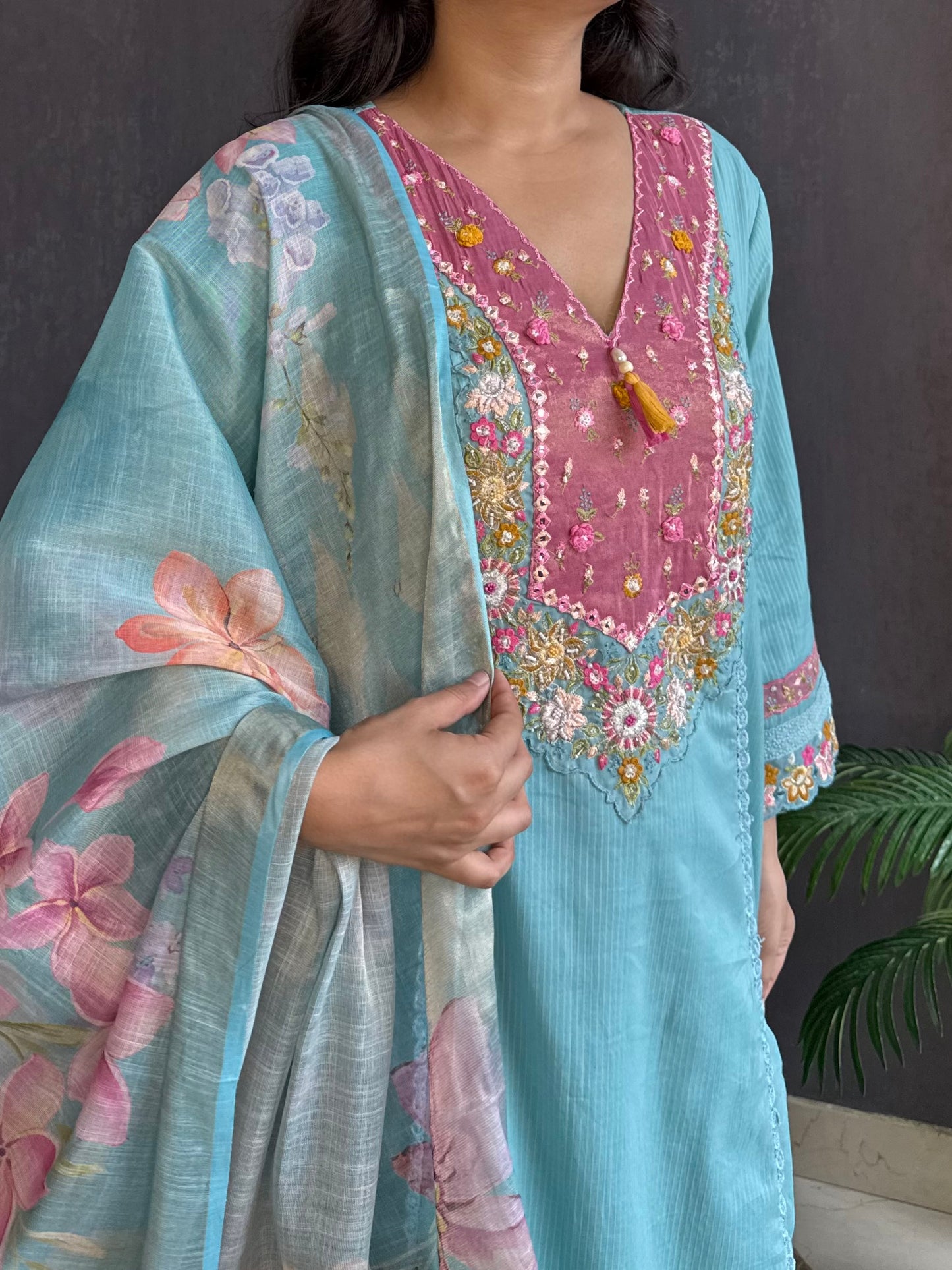 Aline cotton Handwork suit