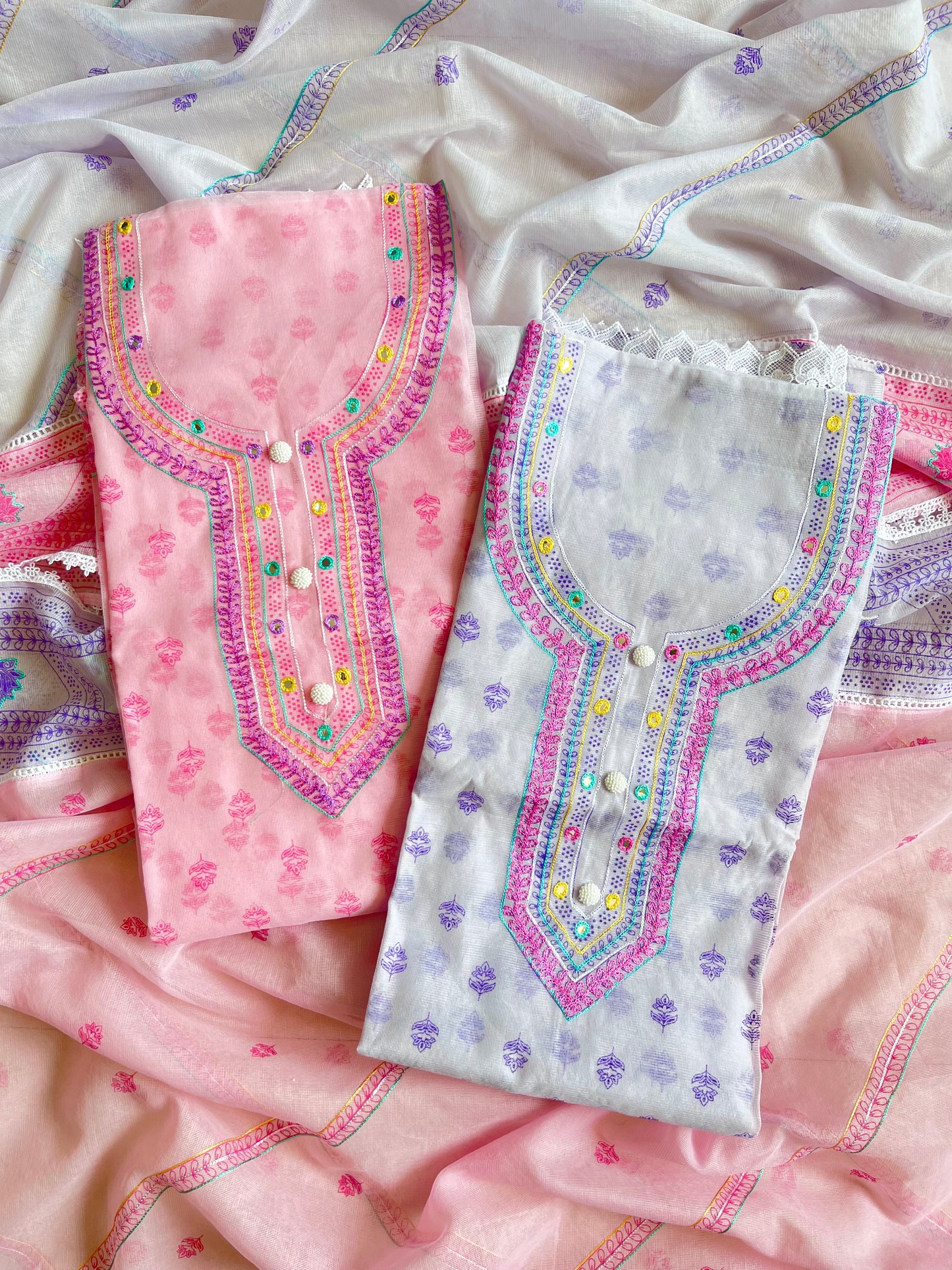 Kota doria aari work suits