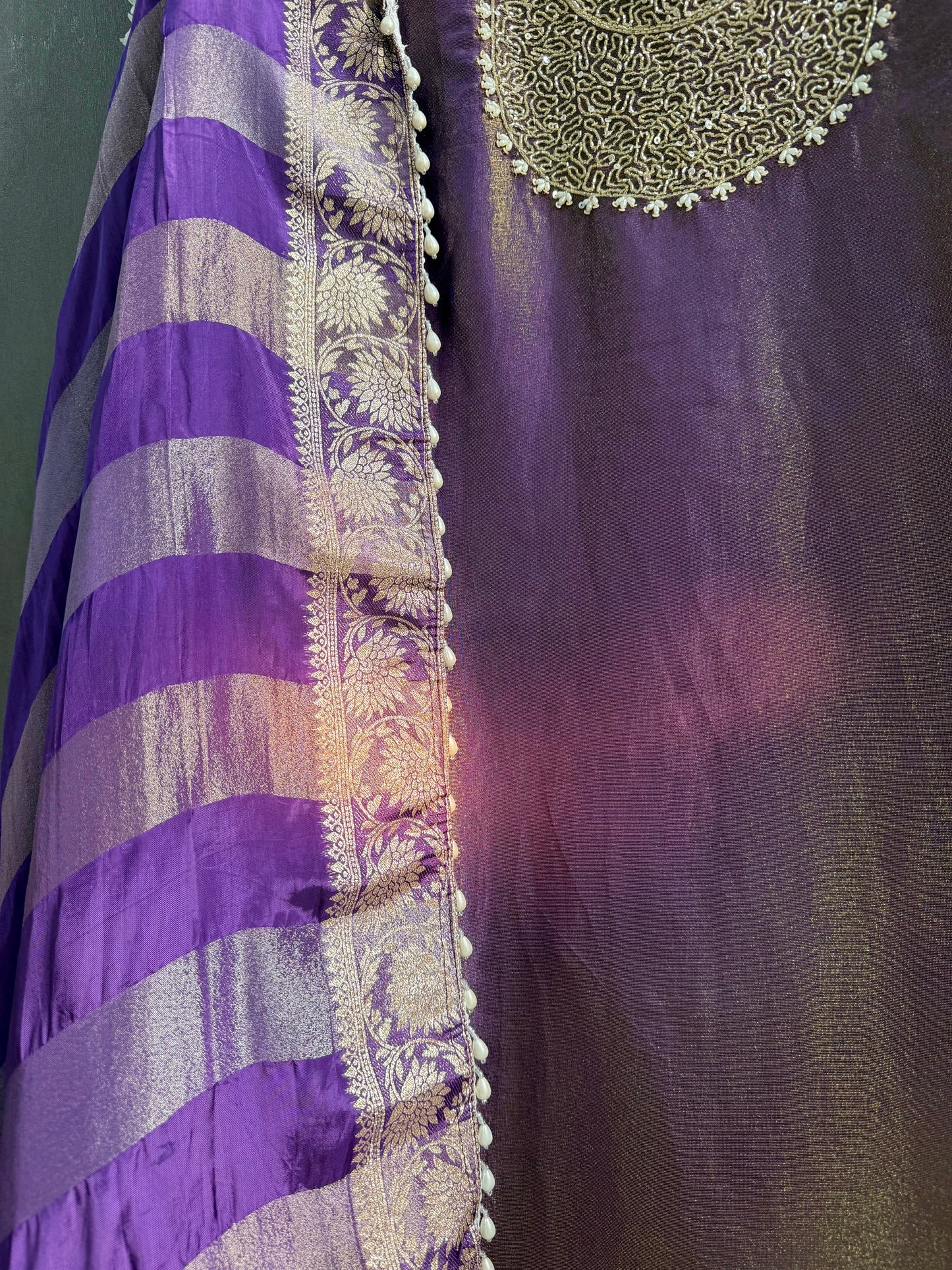 Tissue silk benarsi handwork suit
