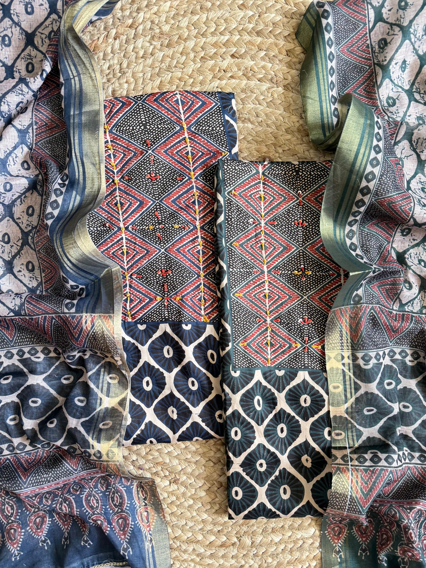 Pure cotton ajrakh suits