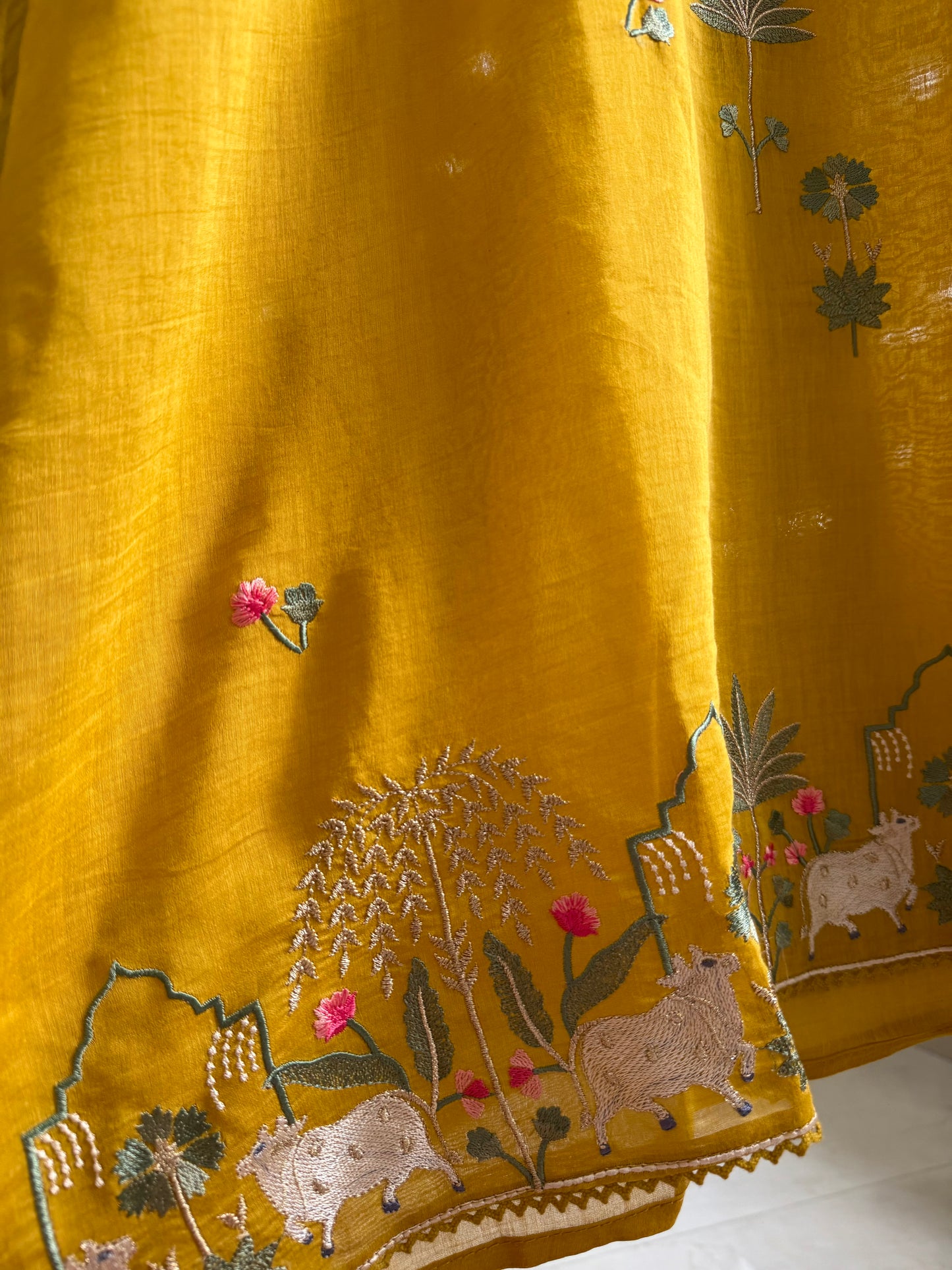 Luxurious Mul chanderi pichwai suit