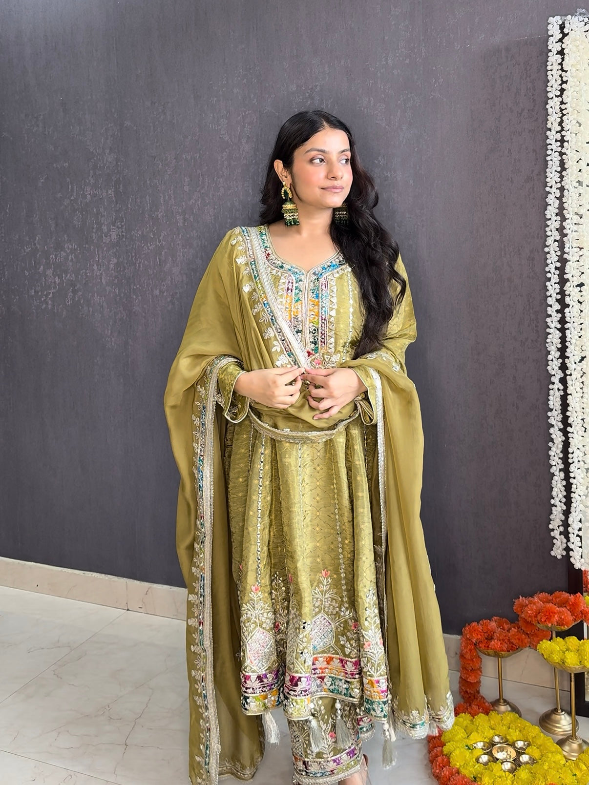 Luxurious gotapatti anarkali set