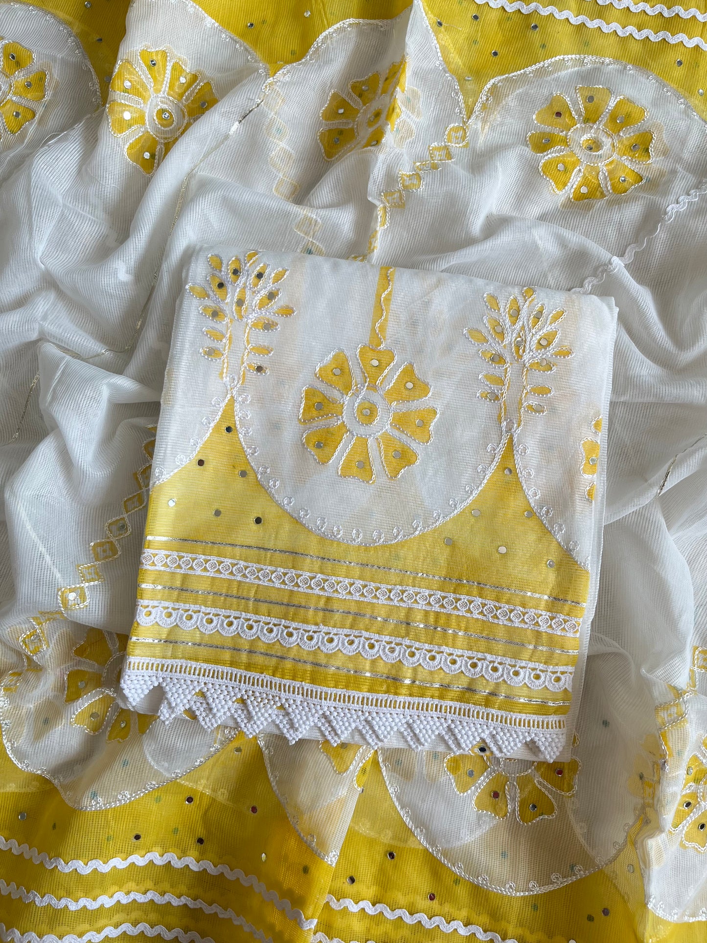 Kota doria aari work handpainted suits