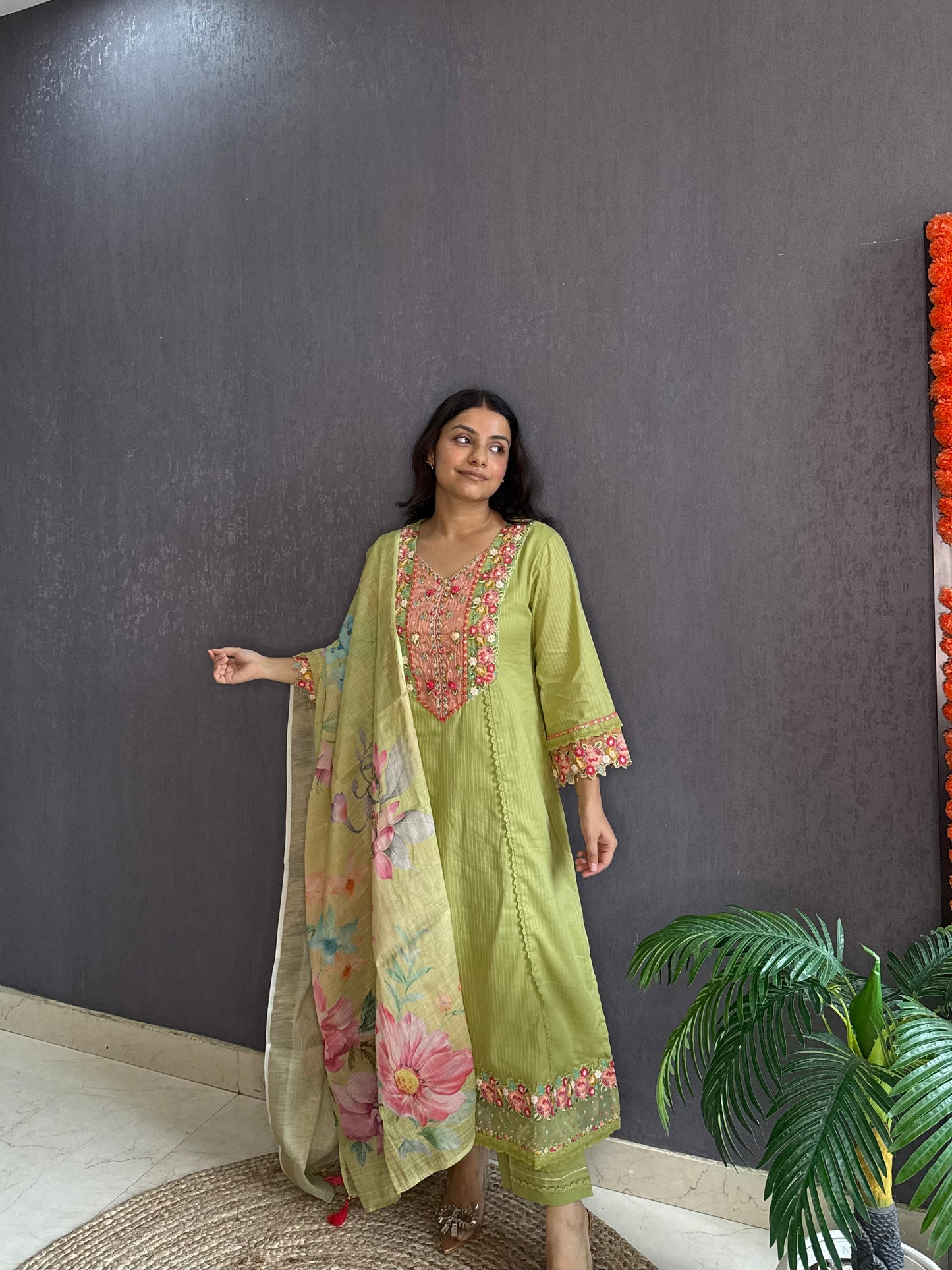 Aline cotton Handwork suit