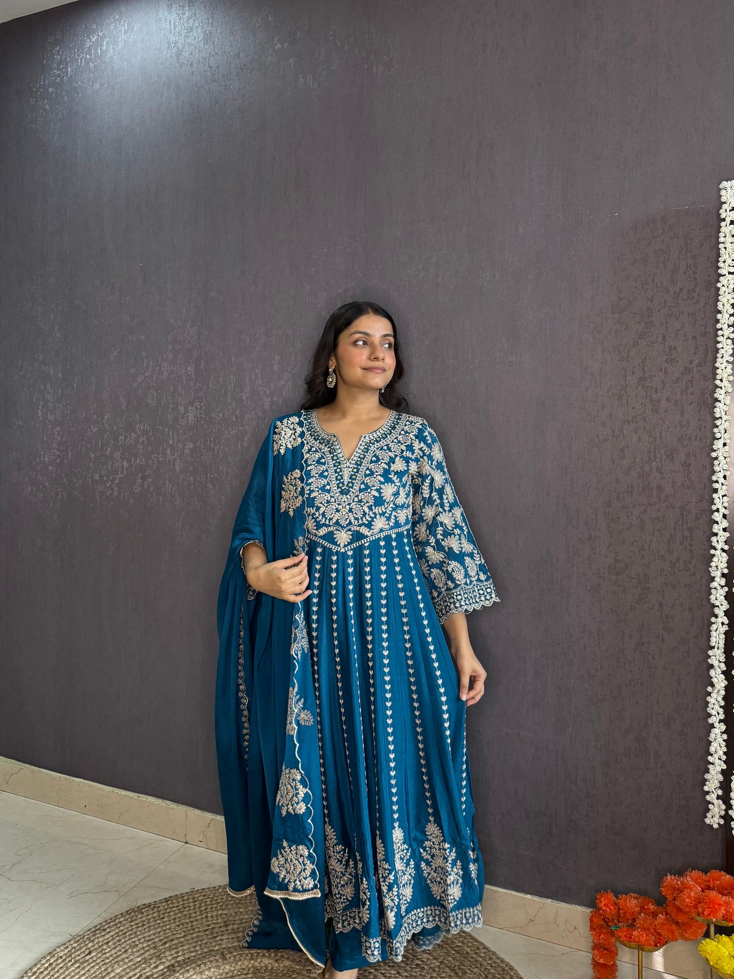 Kalidaar aari work Anarkali set