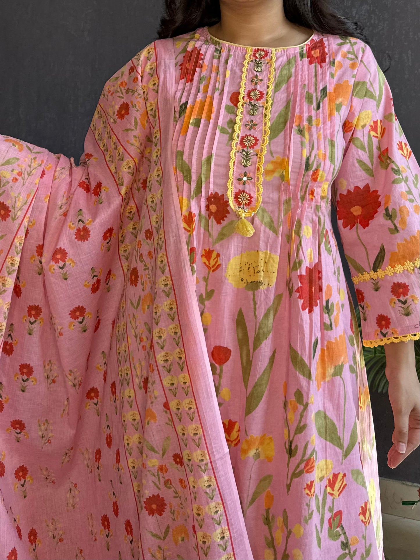 Florals Pure cotton kurta set