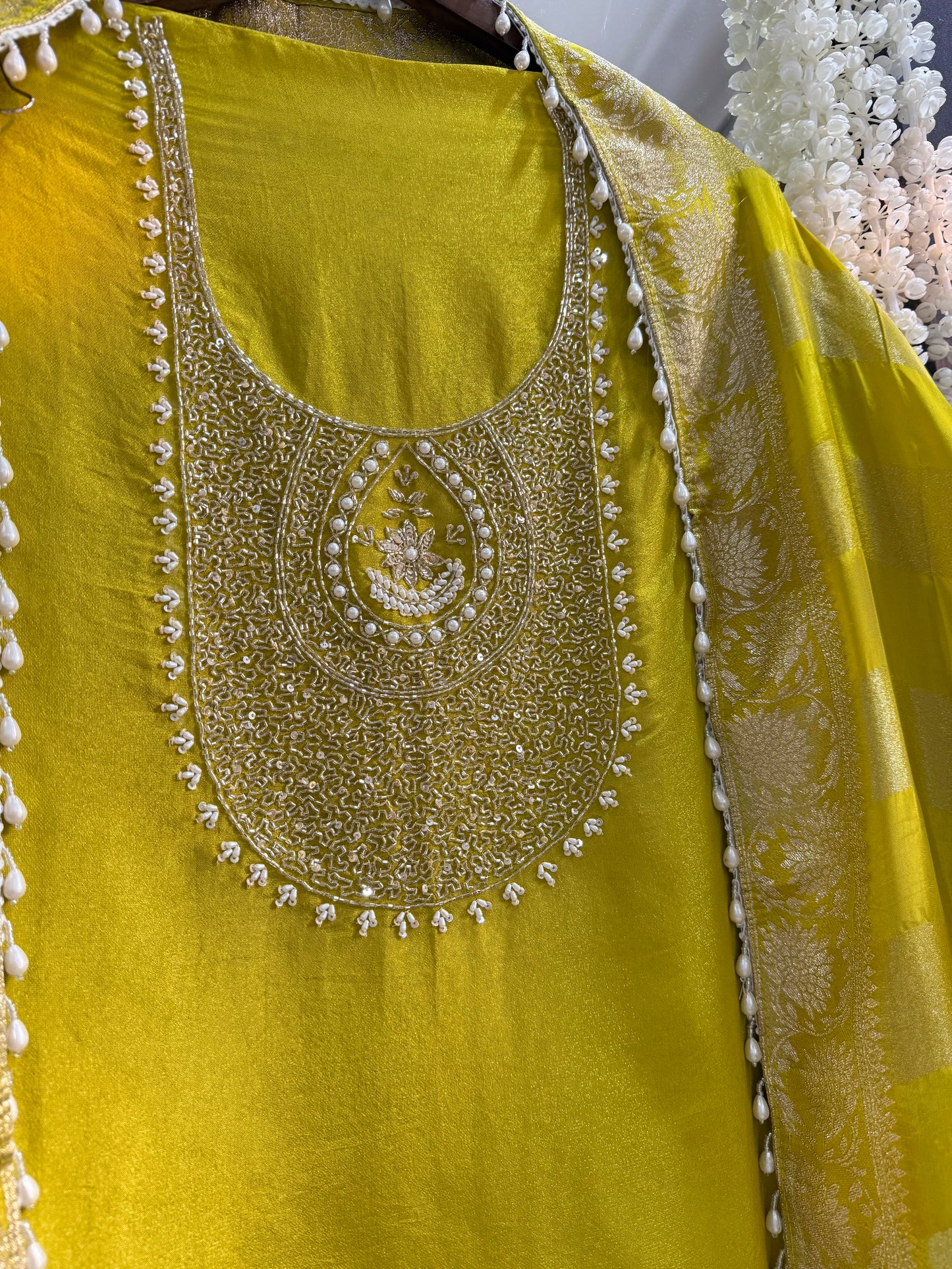 Tissue silk benarsi handwork suit