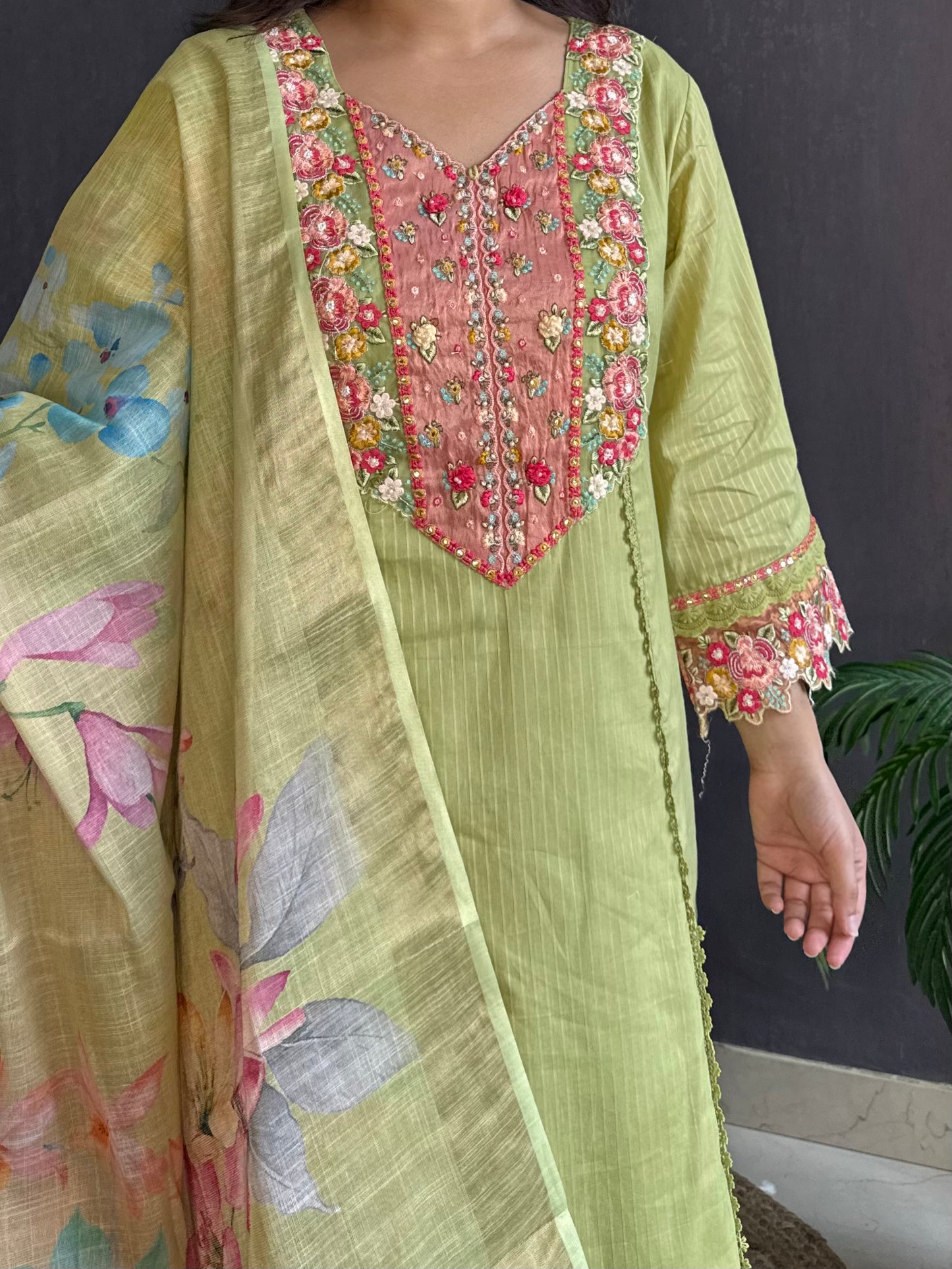 Aline cotton Handwork suit