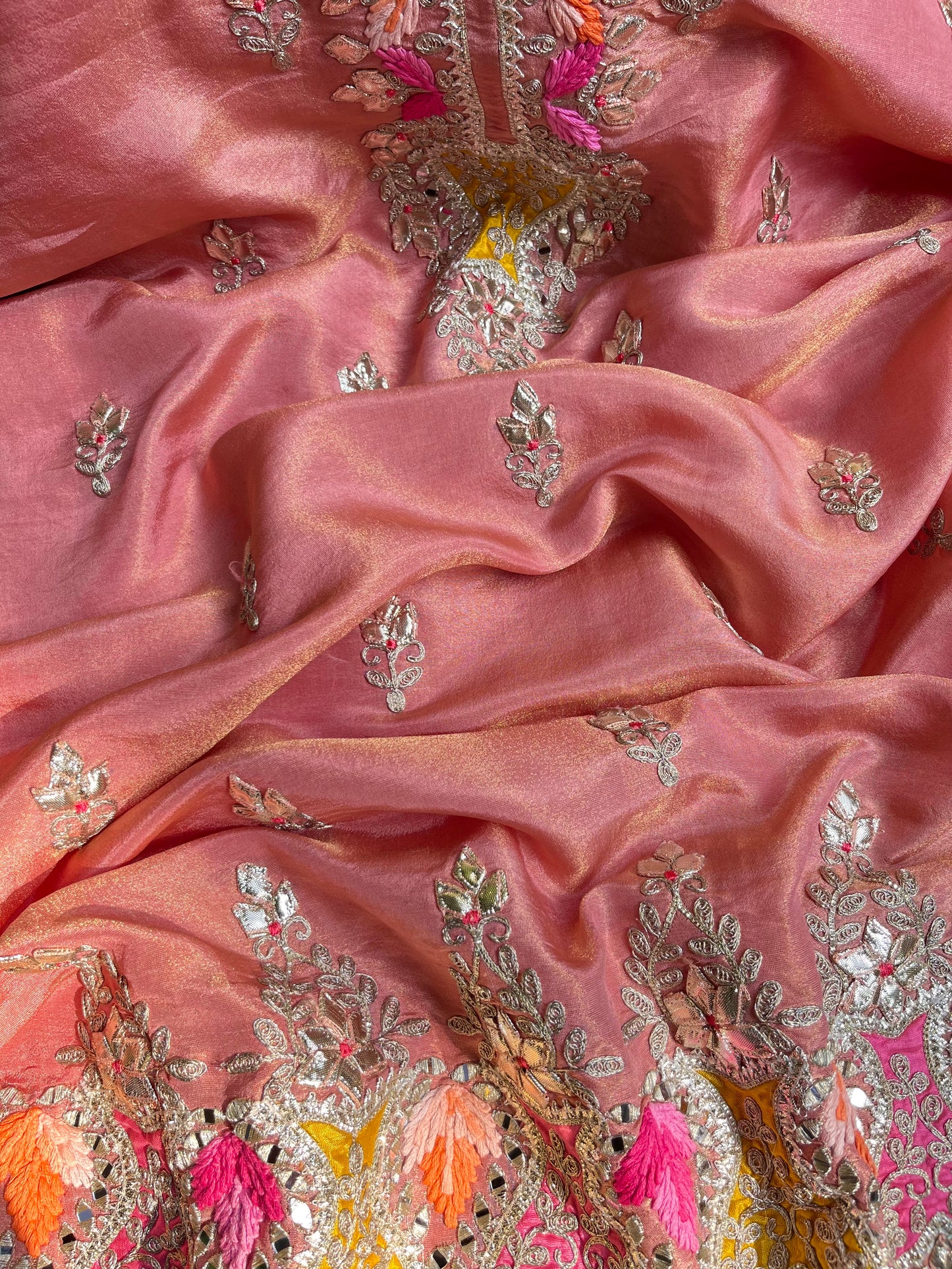 Luxurious Gotapatti Tissue silk suit