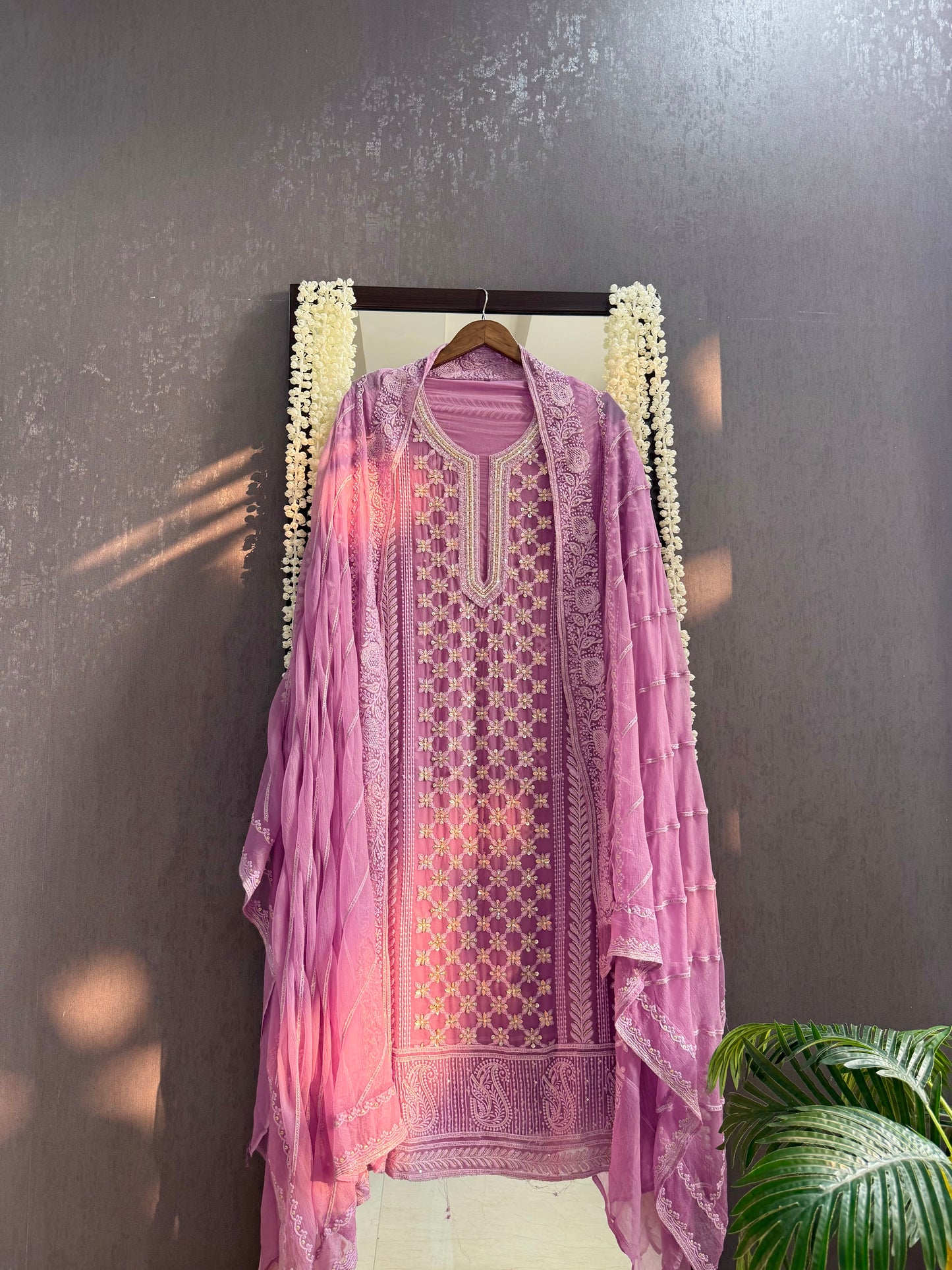 Lucknowi crystal handwork suit