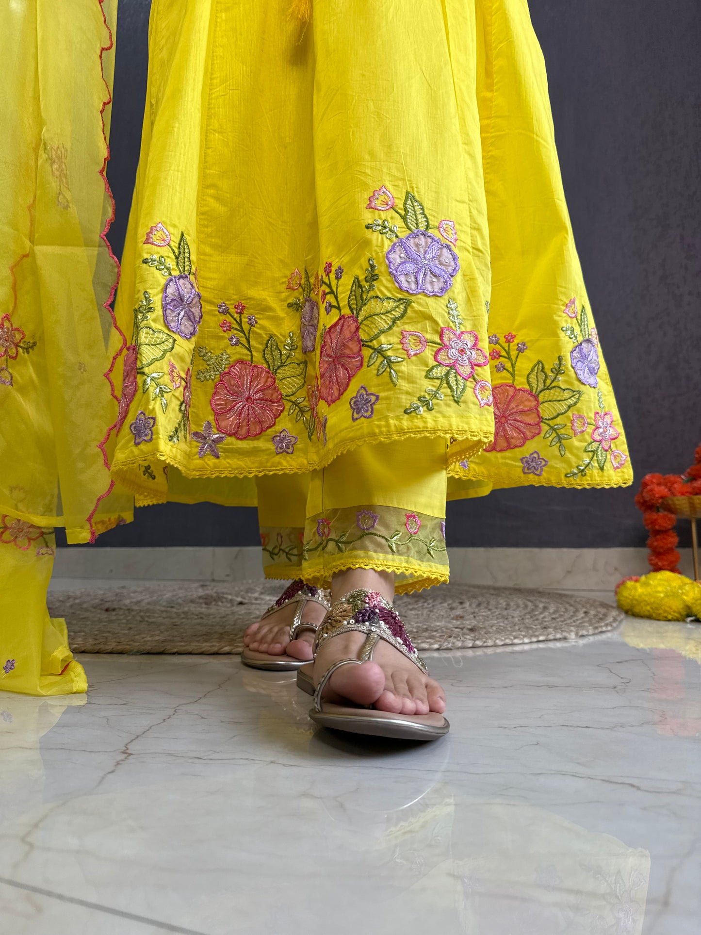 Kalidaar floral Anarkali set